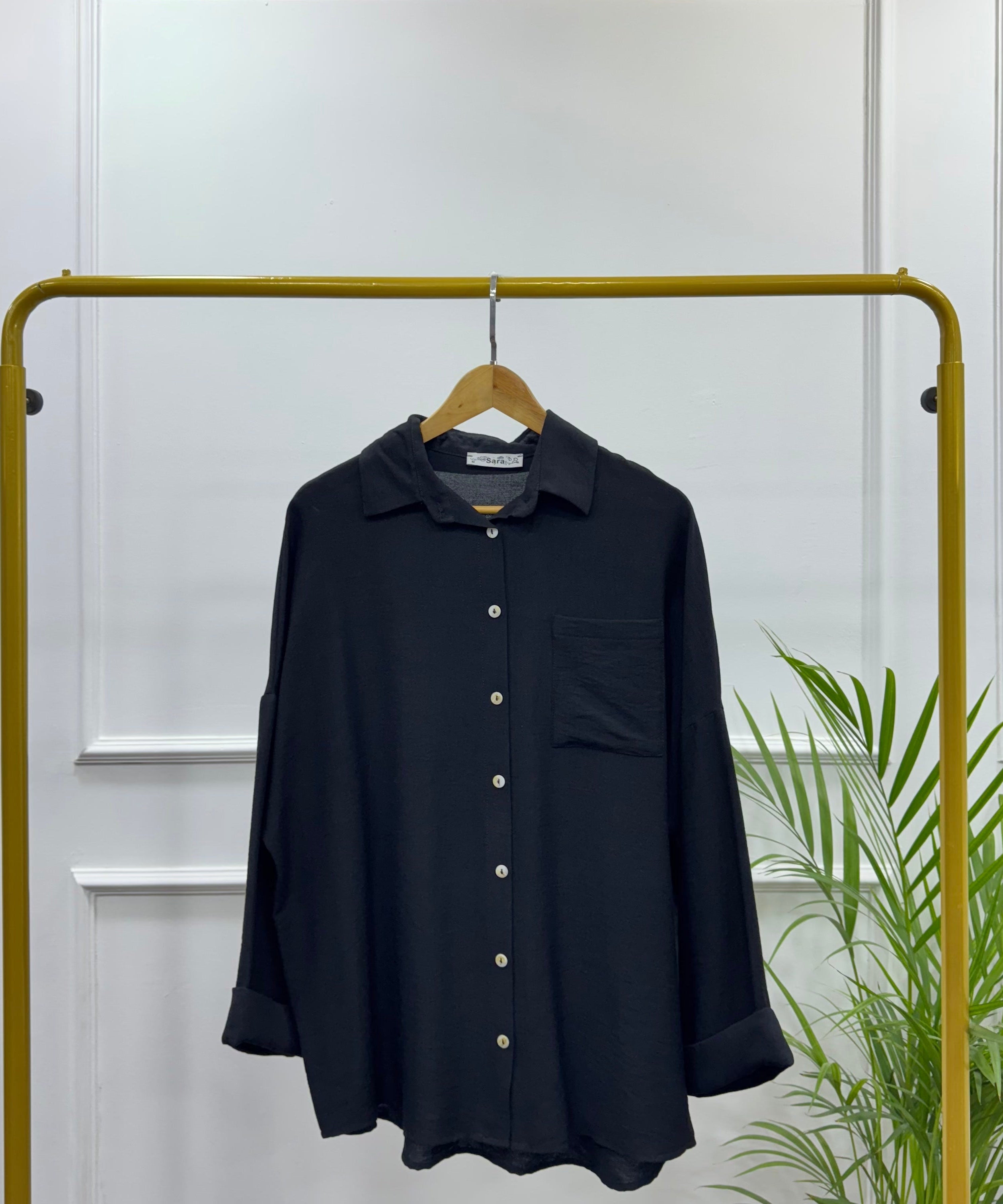 Rolled-up Sleeves Oversized Shirt