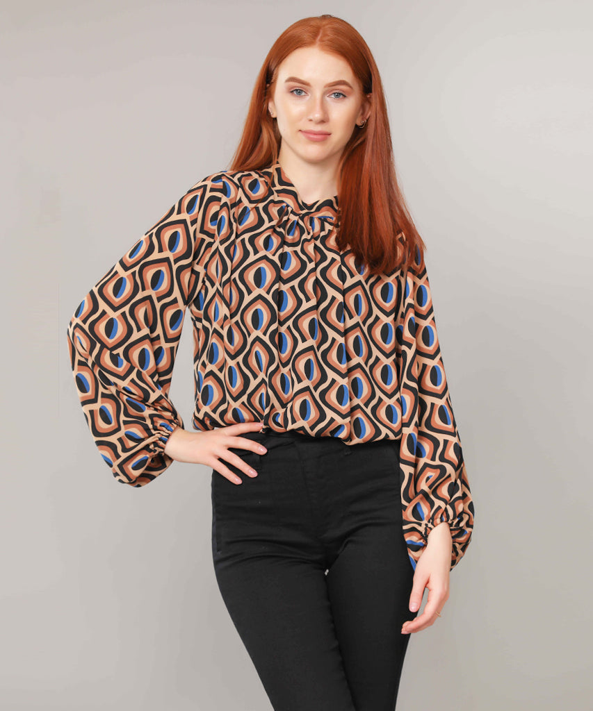 Blouse-Chiffon-BROWN