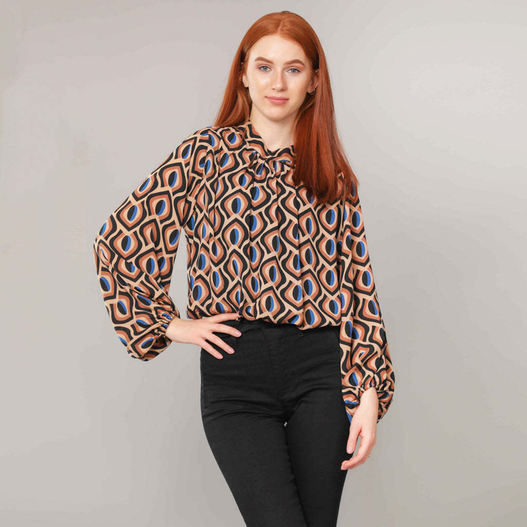 Blouse-Chiffon-BROWN