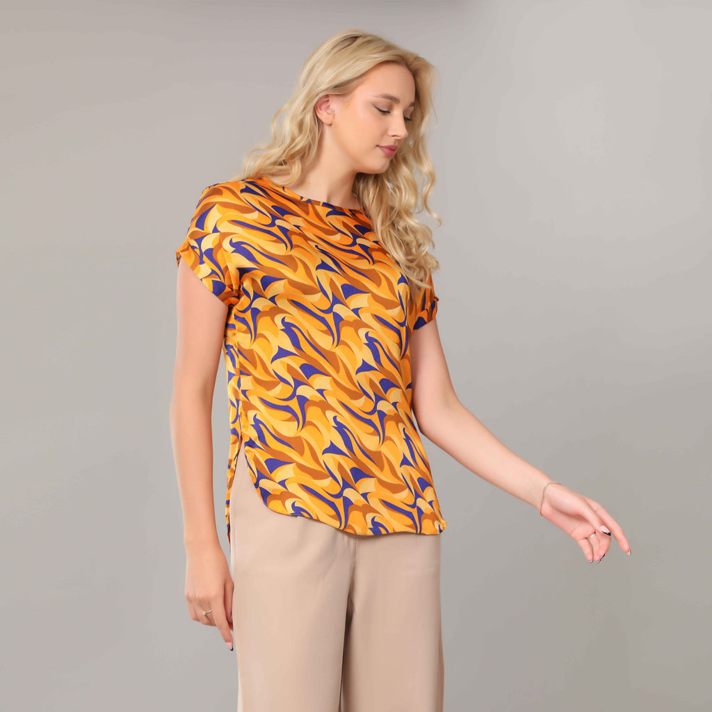 Blouse-Satin-MUSTARD