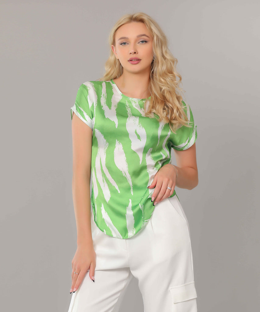 Blouse-Satin-GREEN