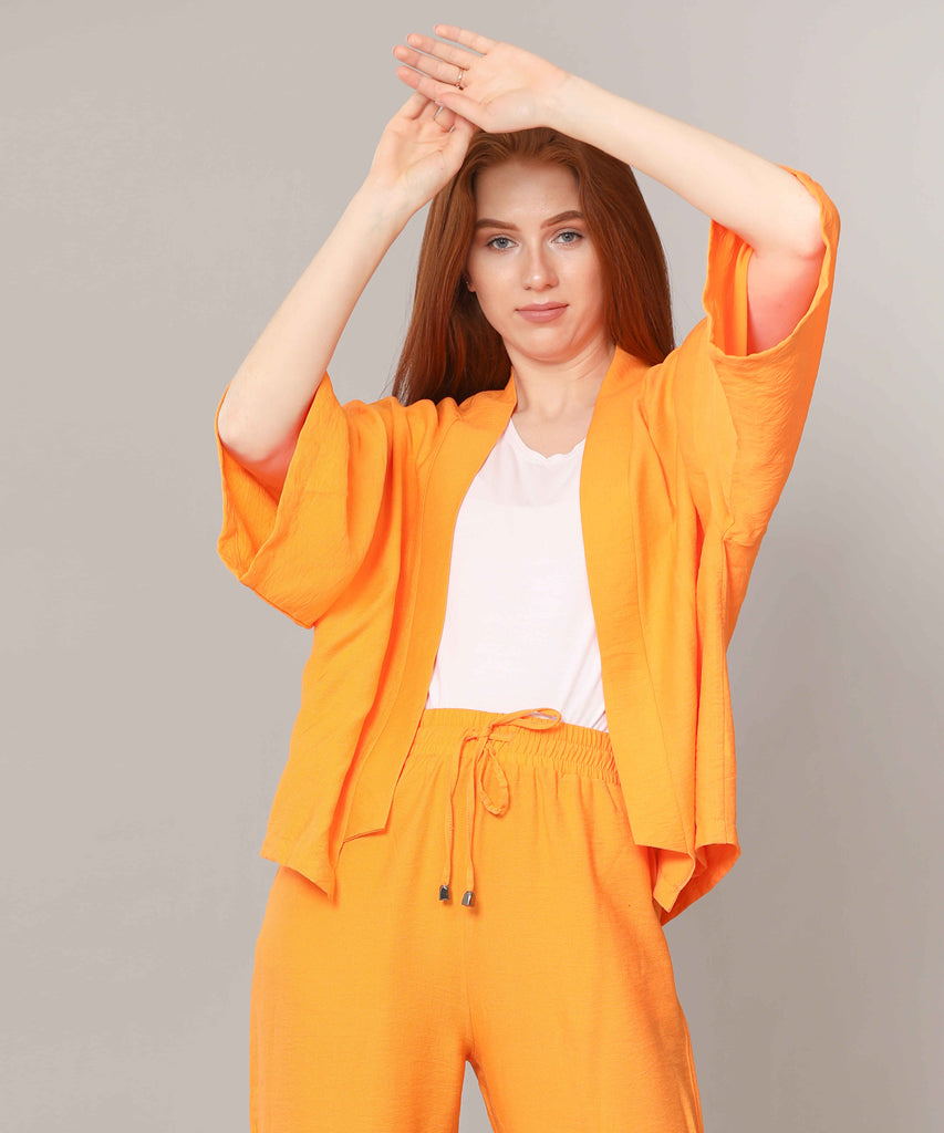 Cardigan-Cotton Viscose-ORANGE