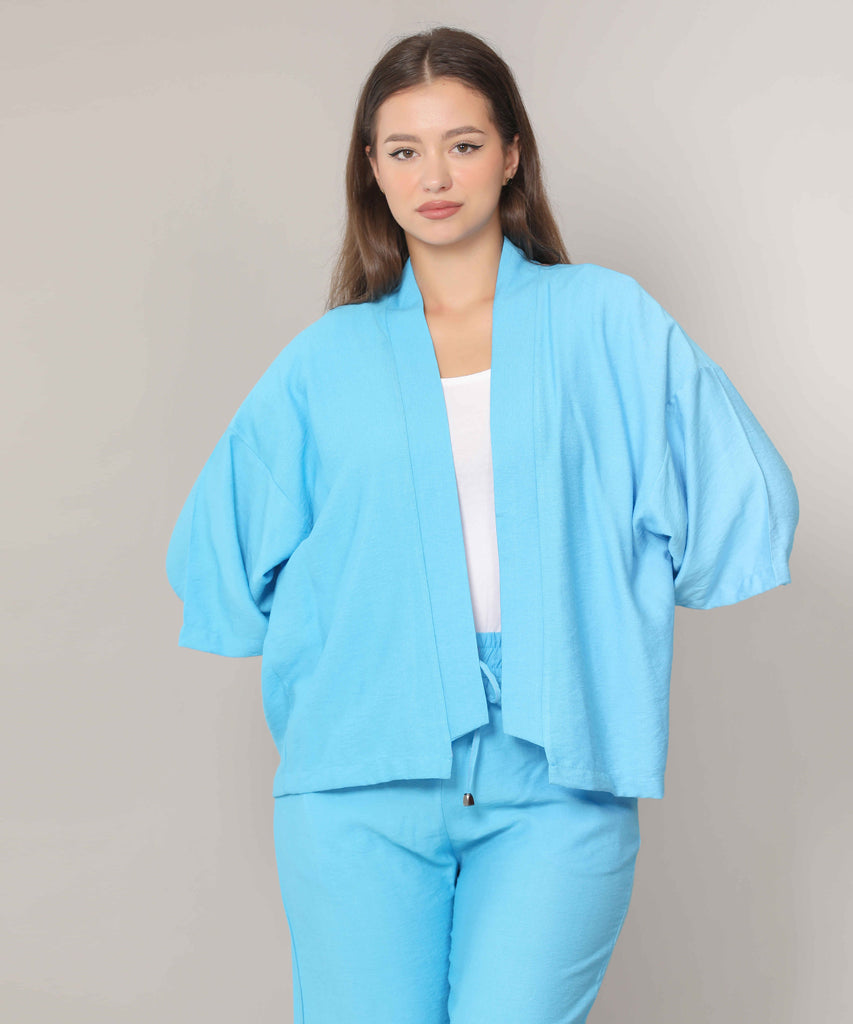 Cardigan-Cotton Viscose-TURQUOIS