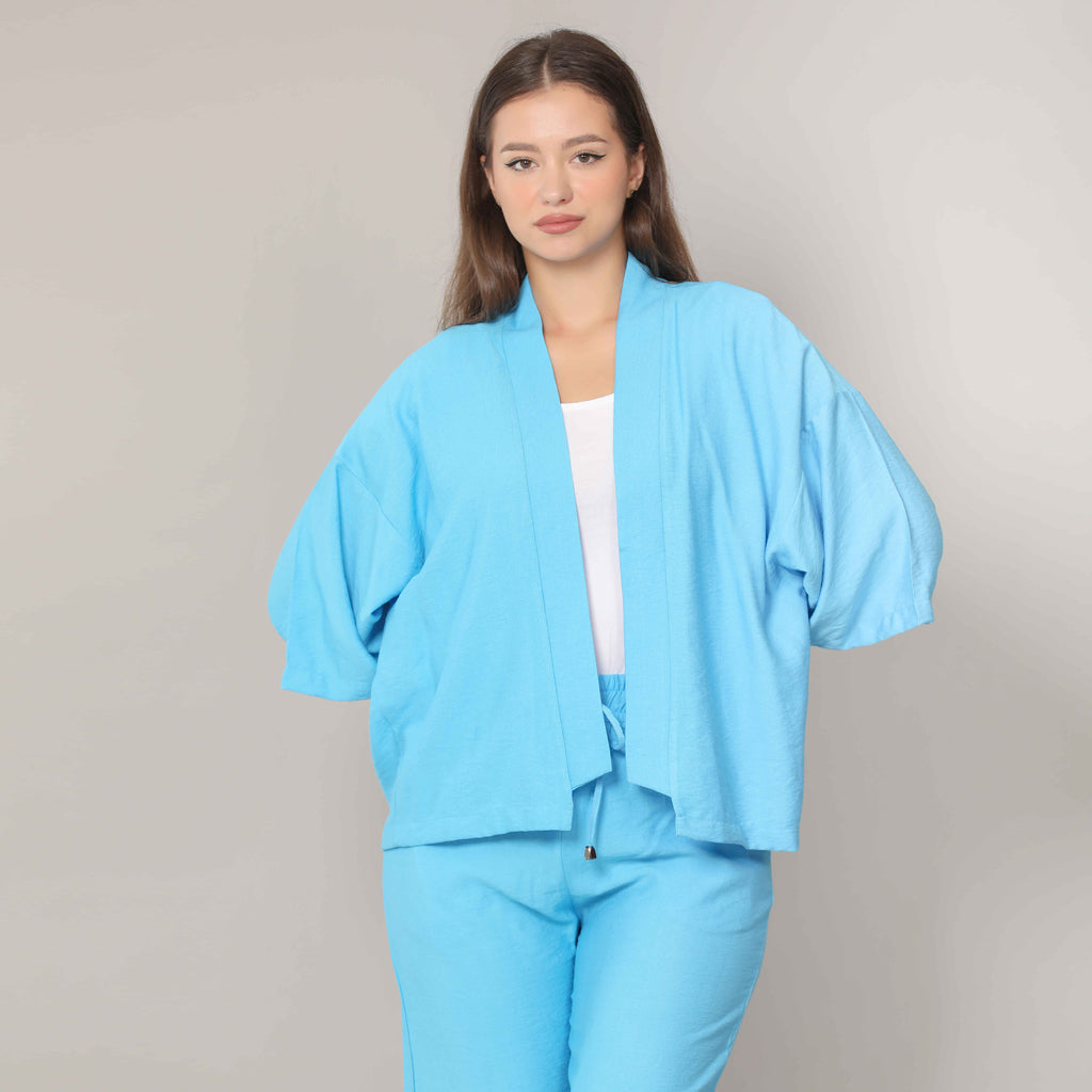 Cardigan-Cotton Viscose-TURQUOIS