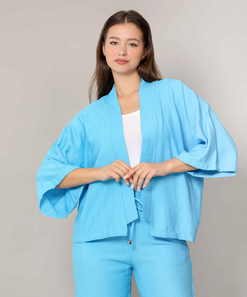 Cardigan-Cotton Viscose-TURQUOIS