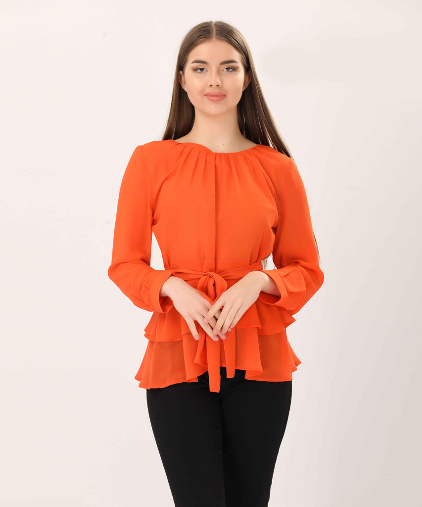 Blouse-Chiffon-ORANGE