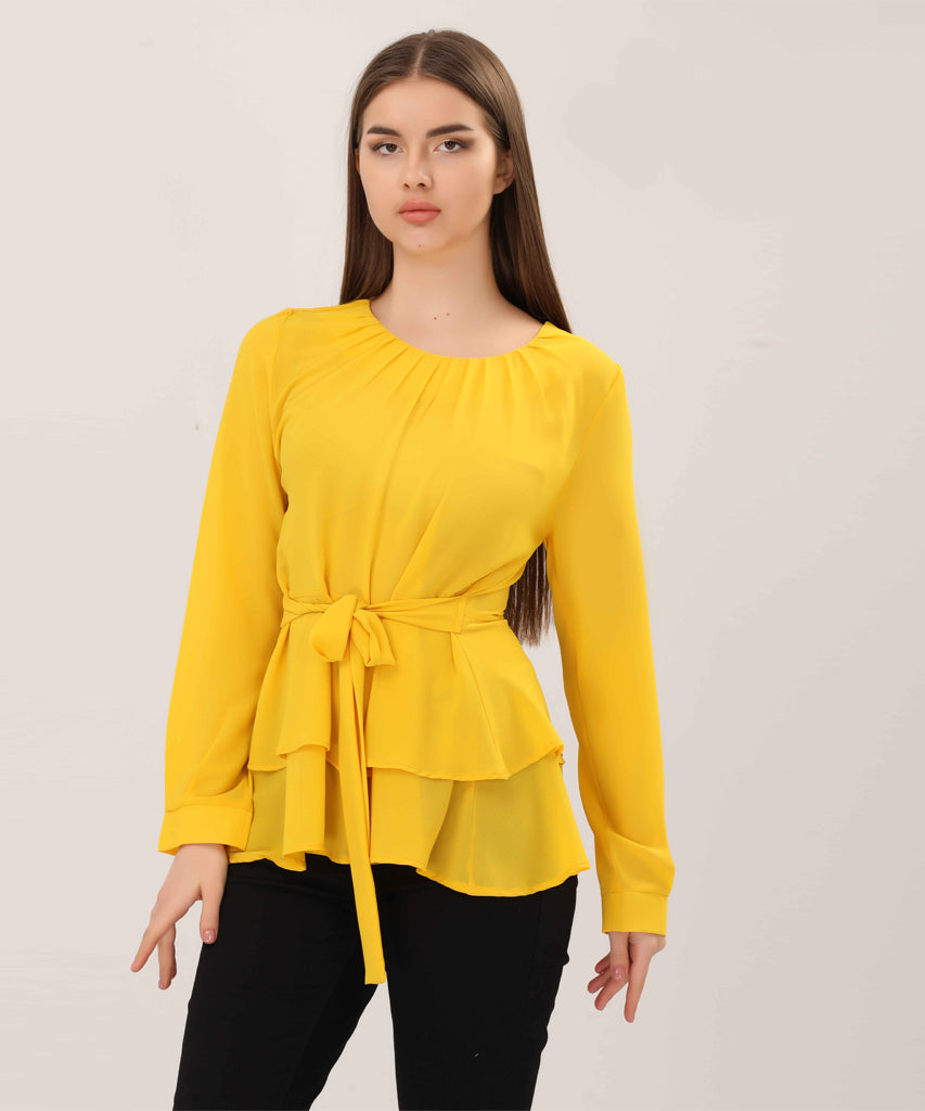Blouse-Chiffon-MUSTARD