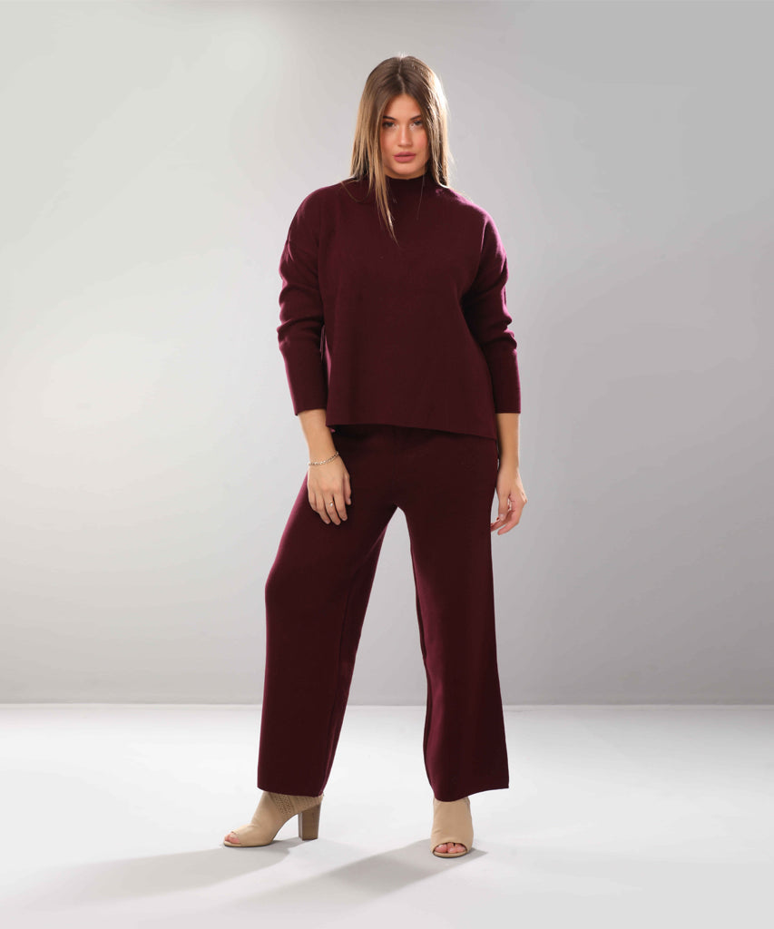 Trouser-Knit-BURGANDY