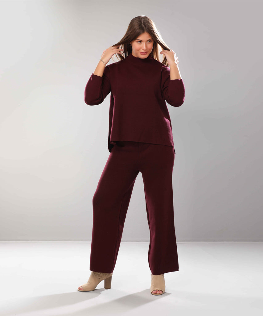 Trouser-Knit-BURGANDY