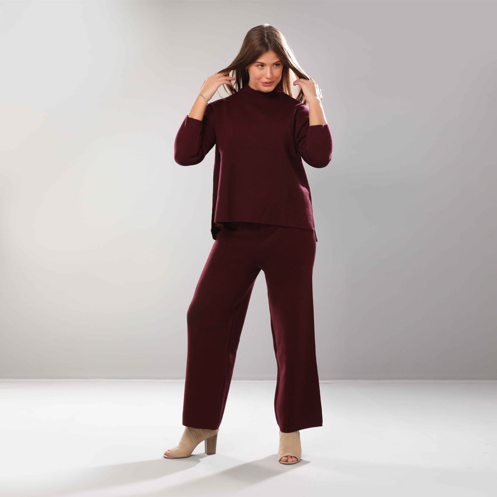 Trouser-Knit-BURGANDY