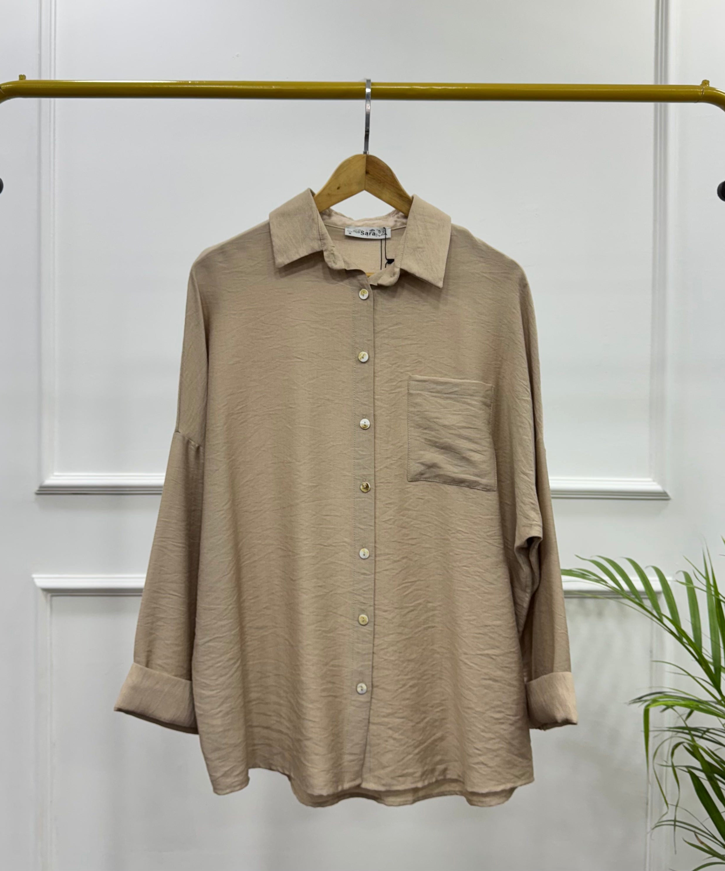Rolled-up Sleeves Oversized Shirt