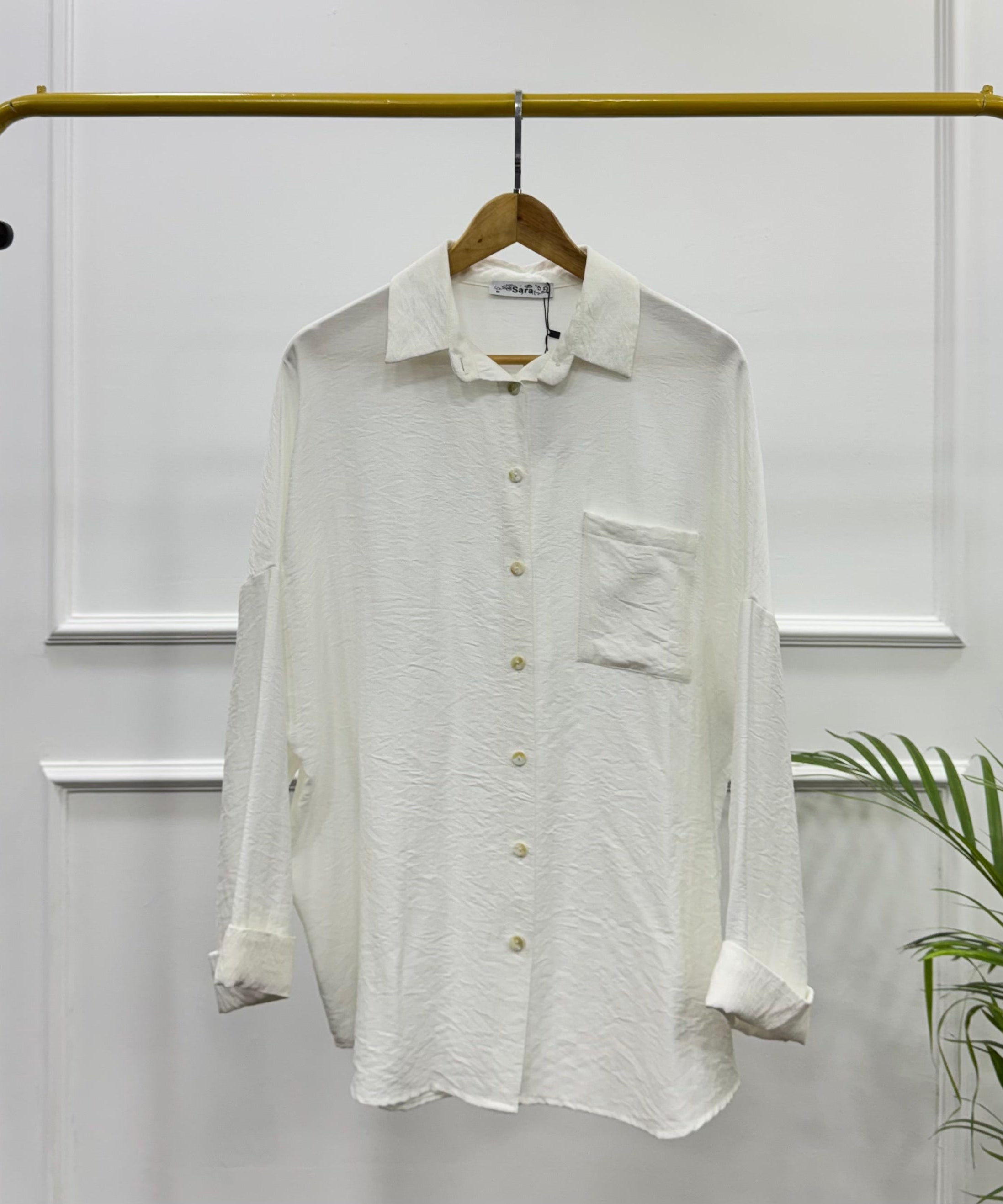 Rolled-up Sleeves Oversized Shirt