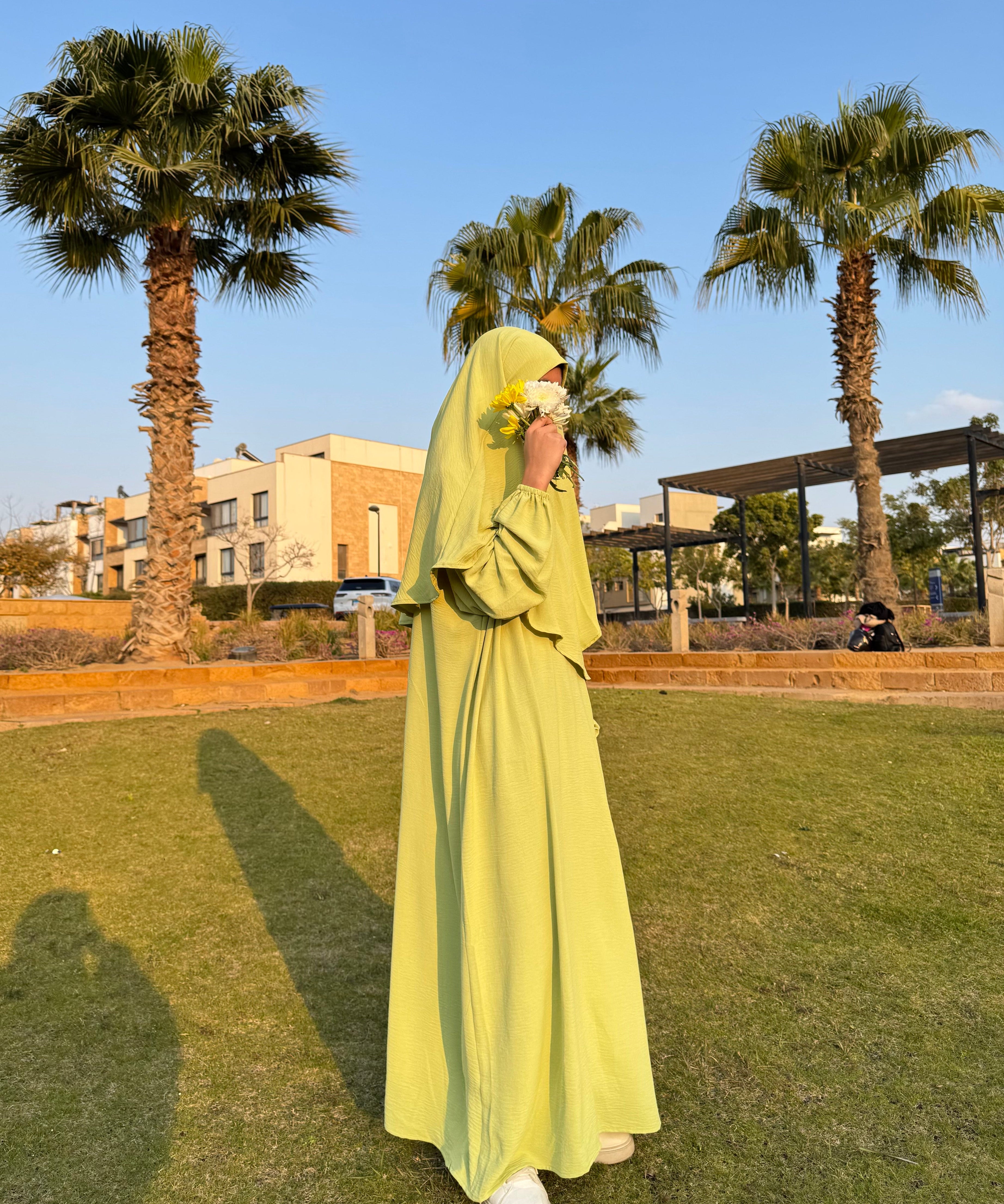 Abaya (Girls)-Cotton Viscose-Kiwi