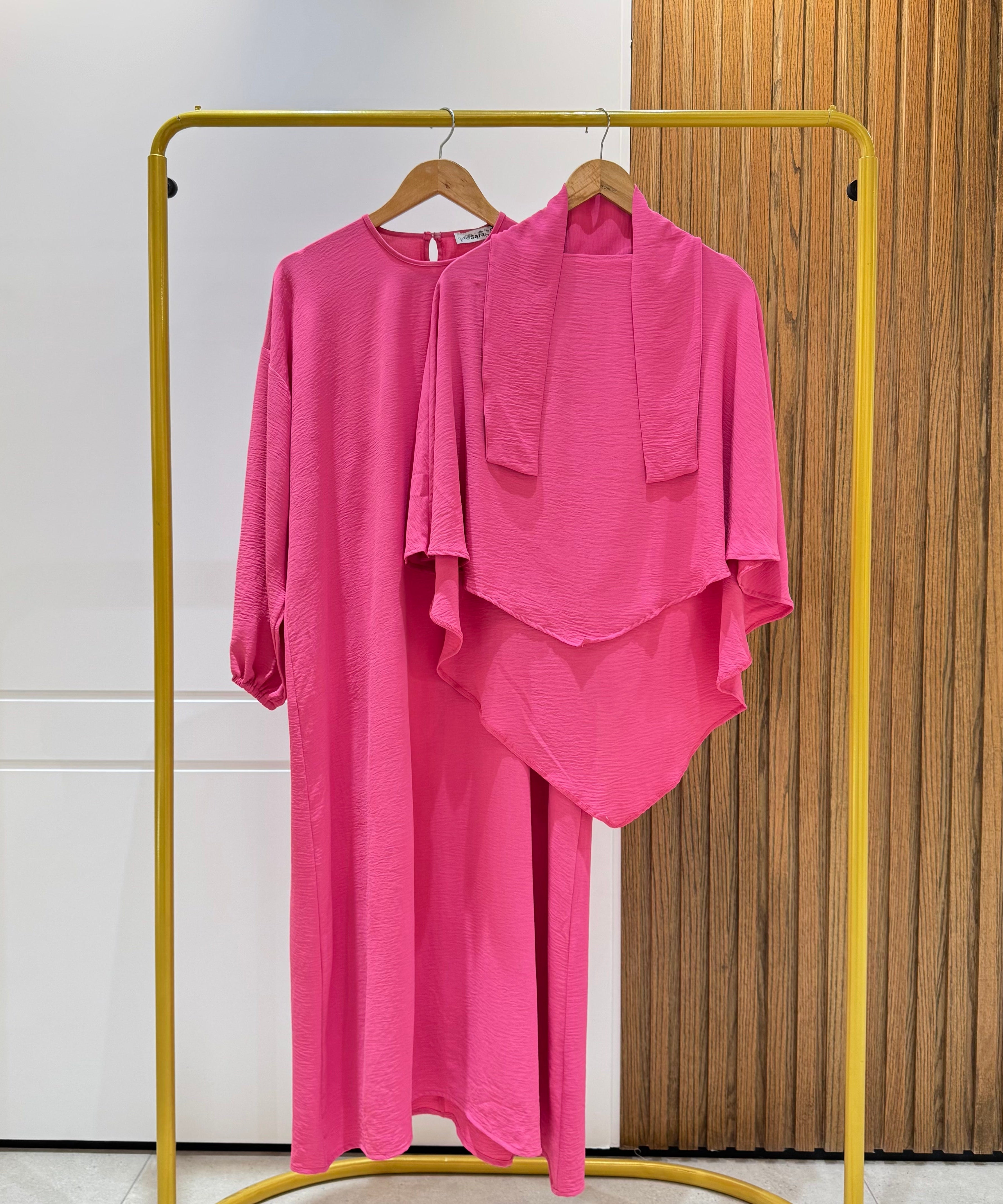 French Khimar (Girls)-Cotton Viscose-Fuchsia