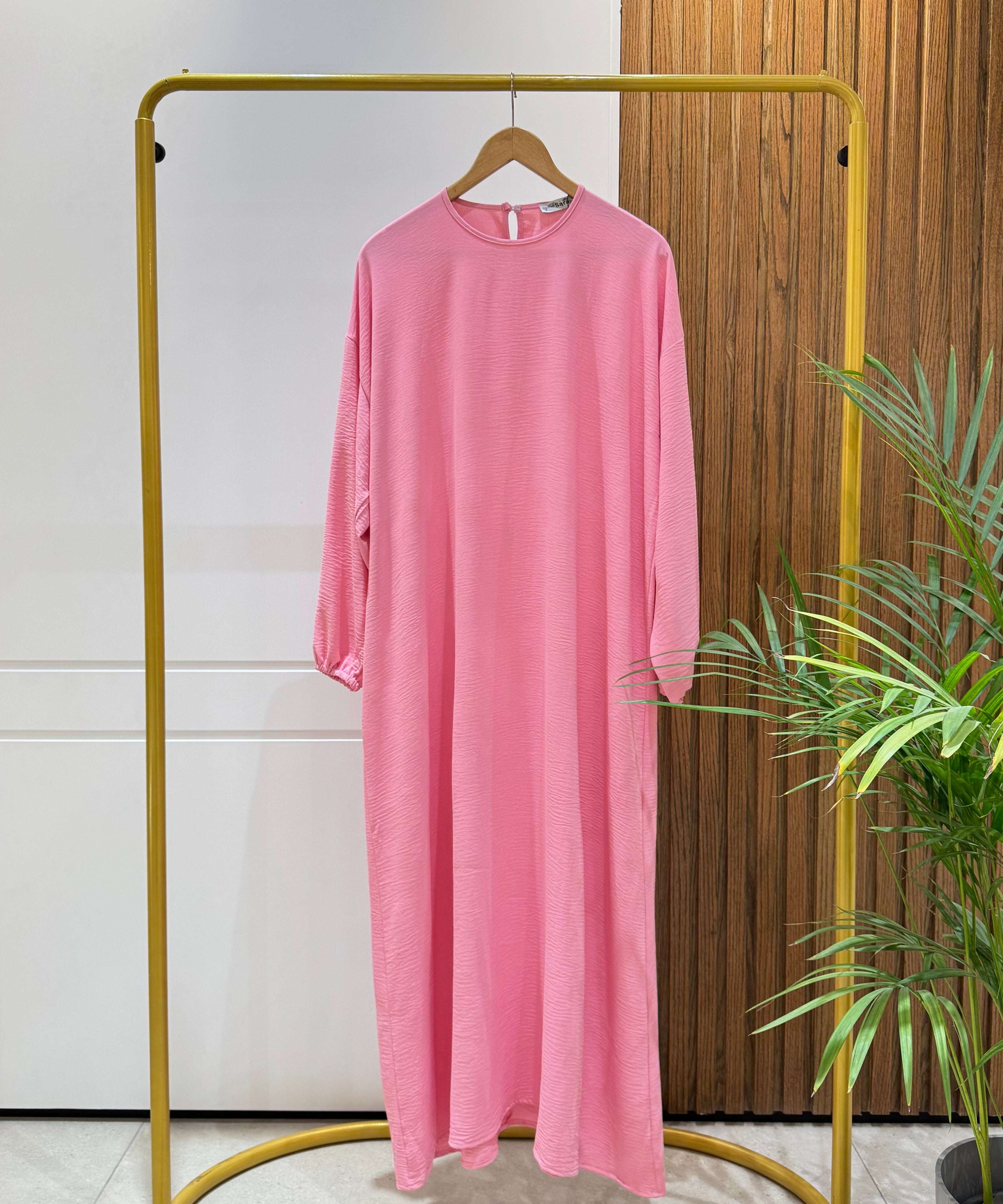 Abaya (Girls)-Cotton Viscose-Pink