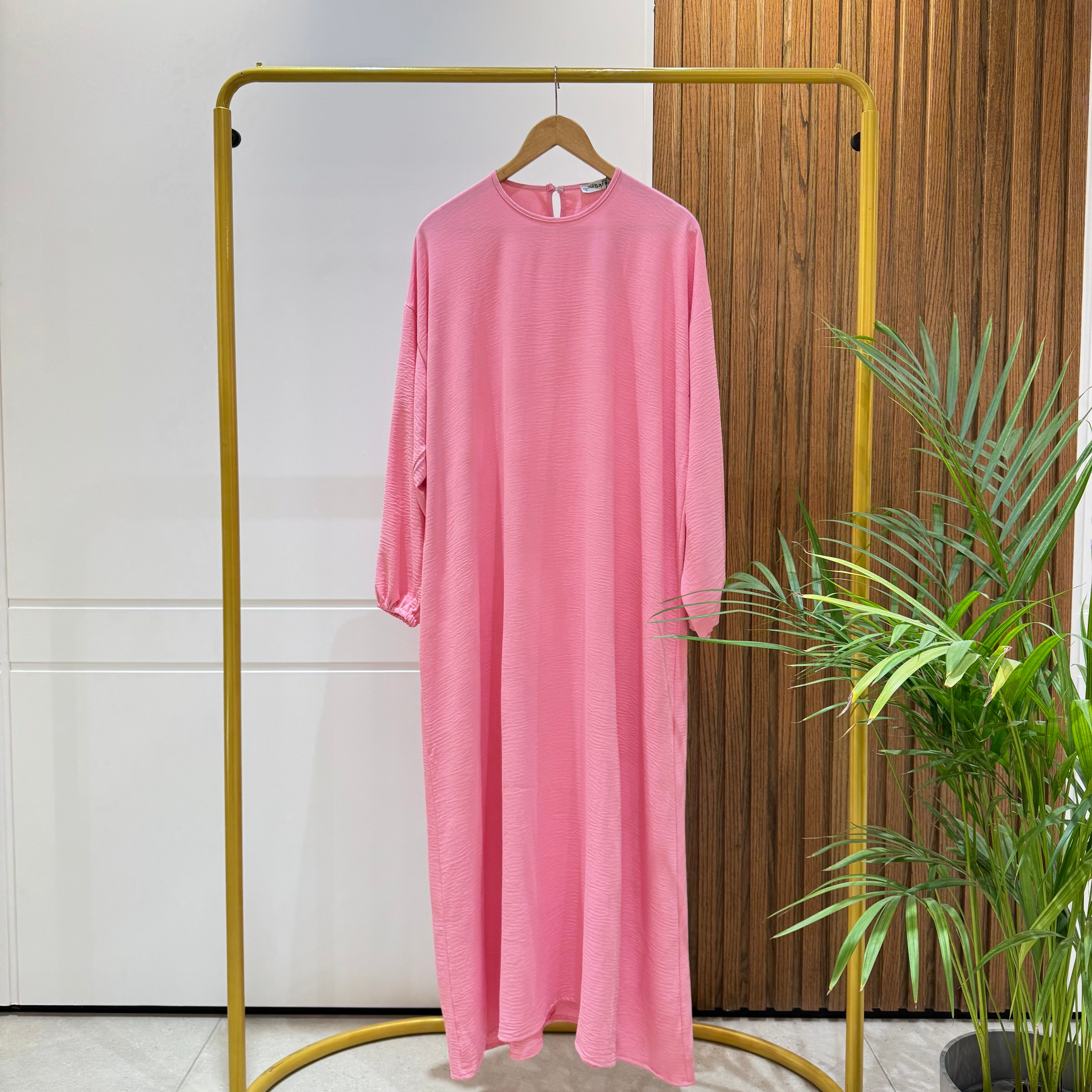 Abaya (Girls)-Cotton Viscose-Pink