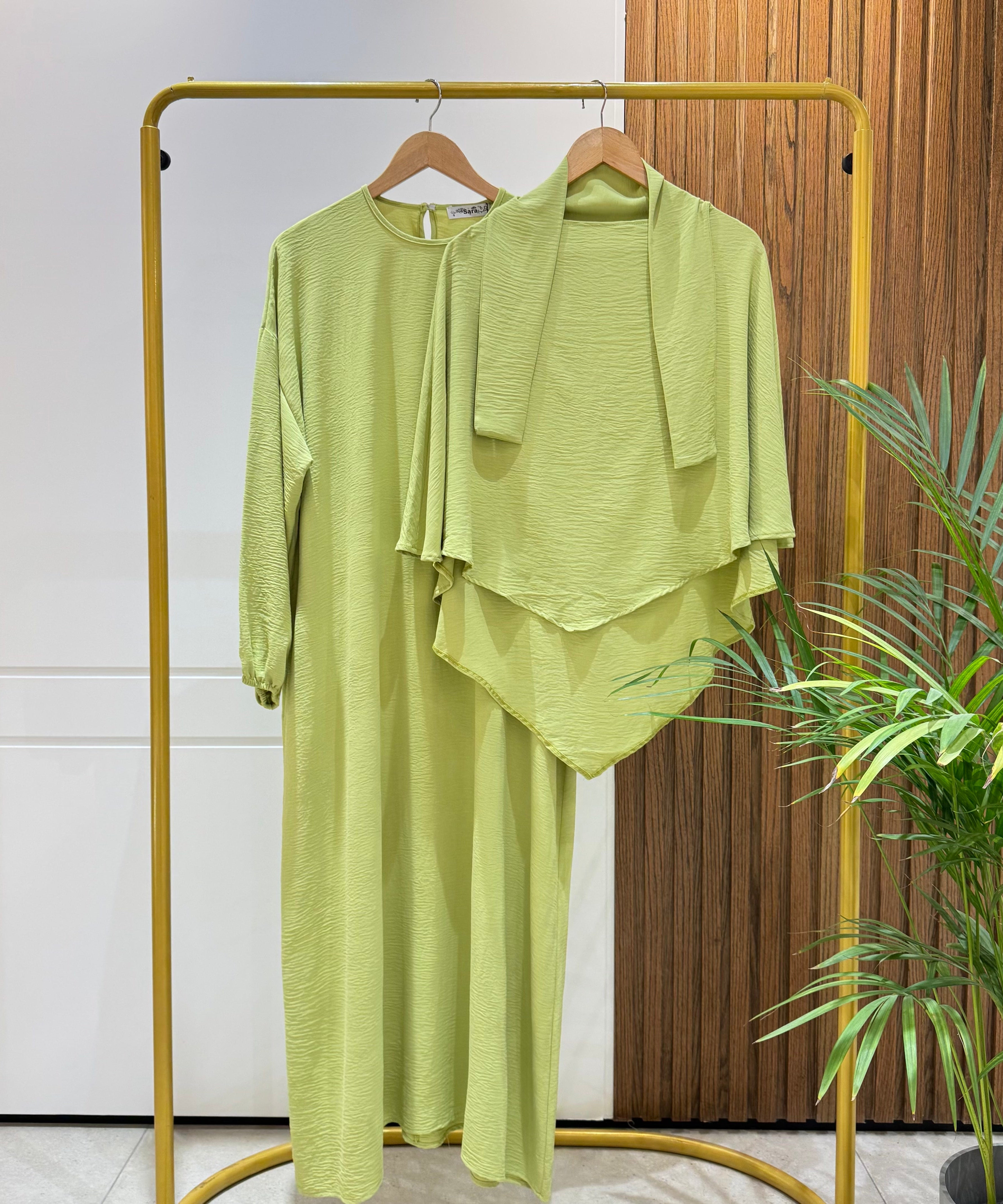 French Khimar (Girls)-Cotton Viscose-Kiwi