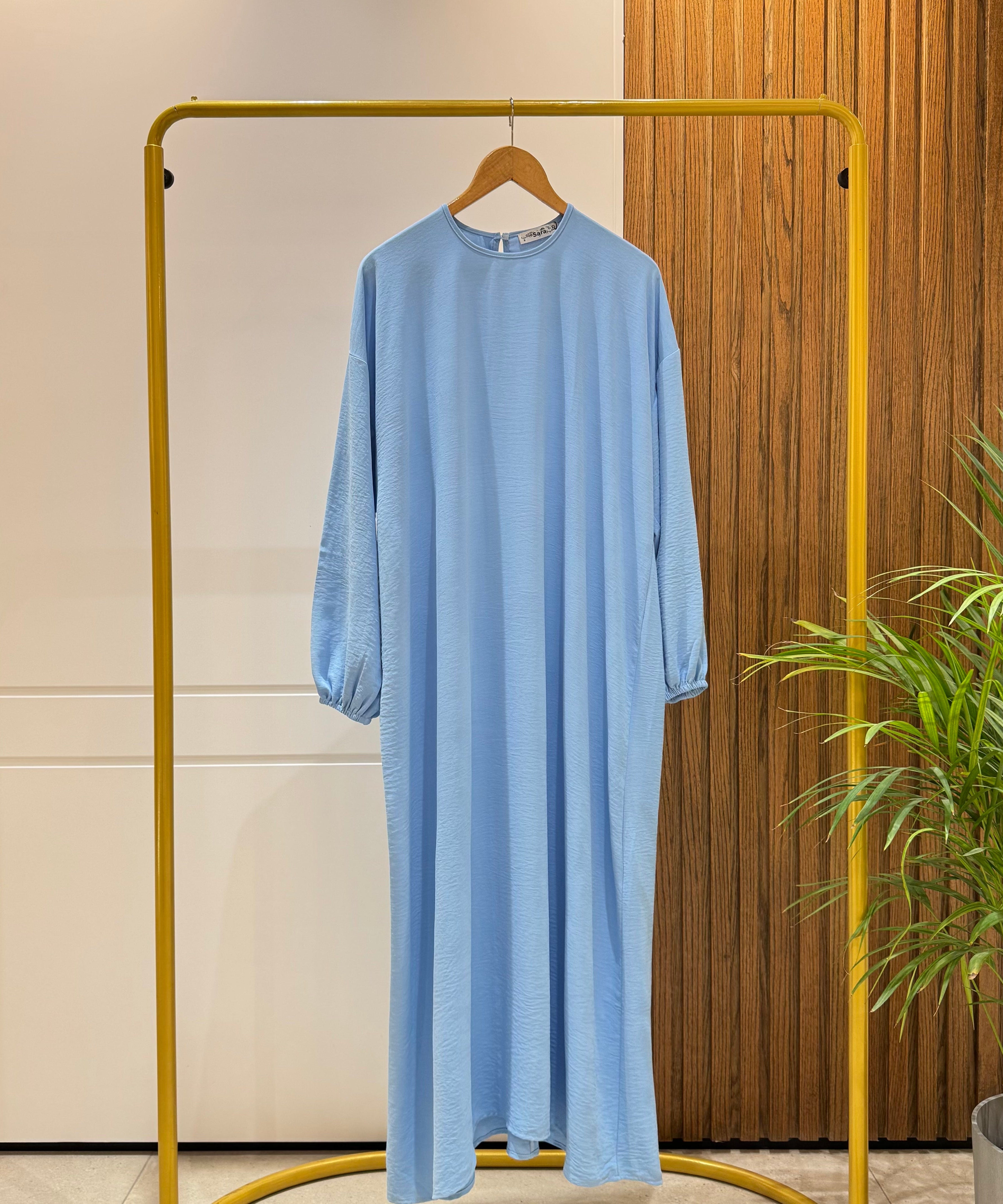 Abaya (Girls)-Cotton Viscose-Sky Blue