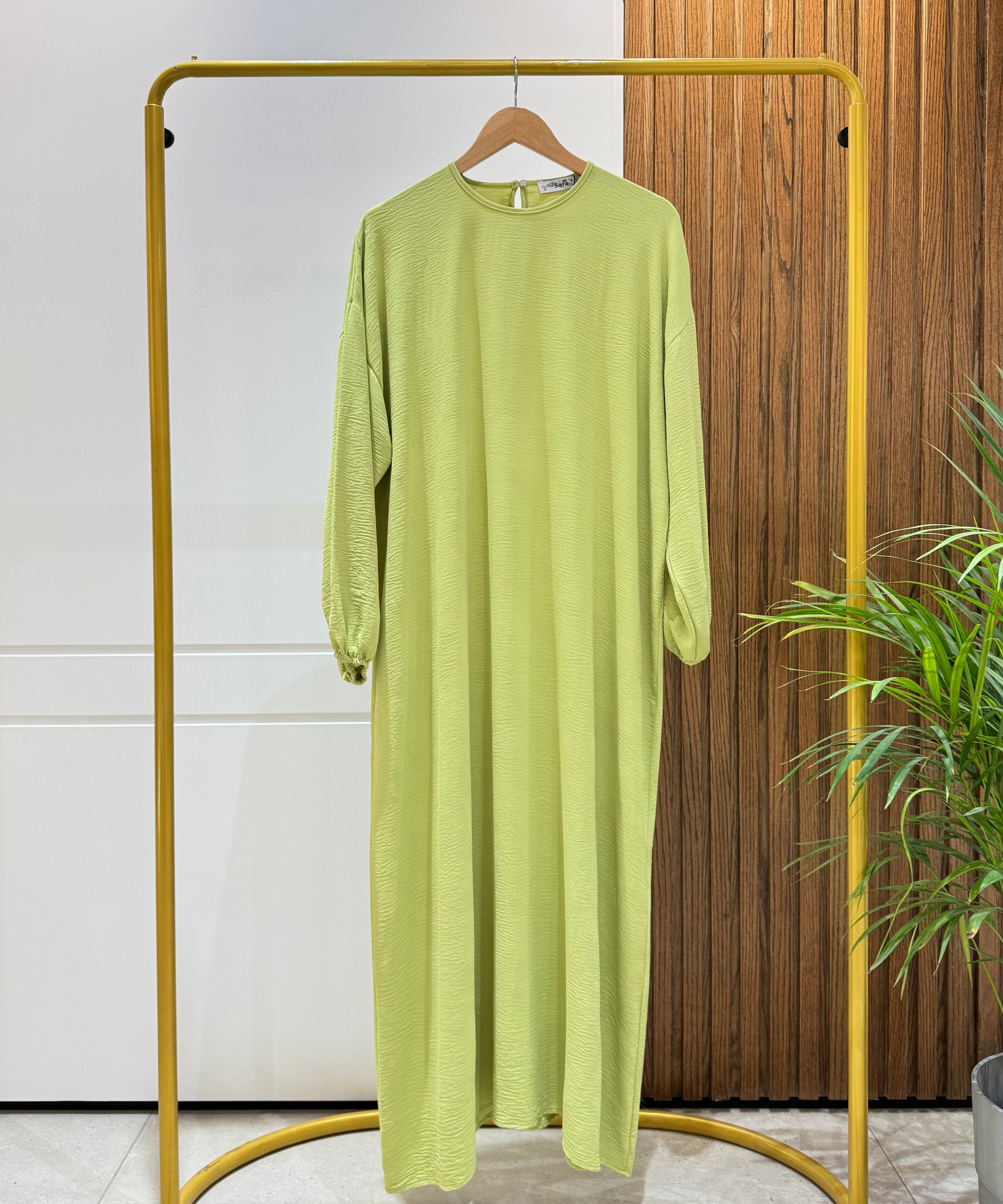 Abaya (Girls)-Cotton Viscose-Kiwi