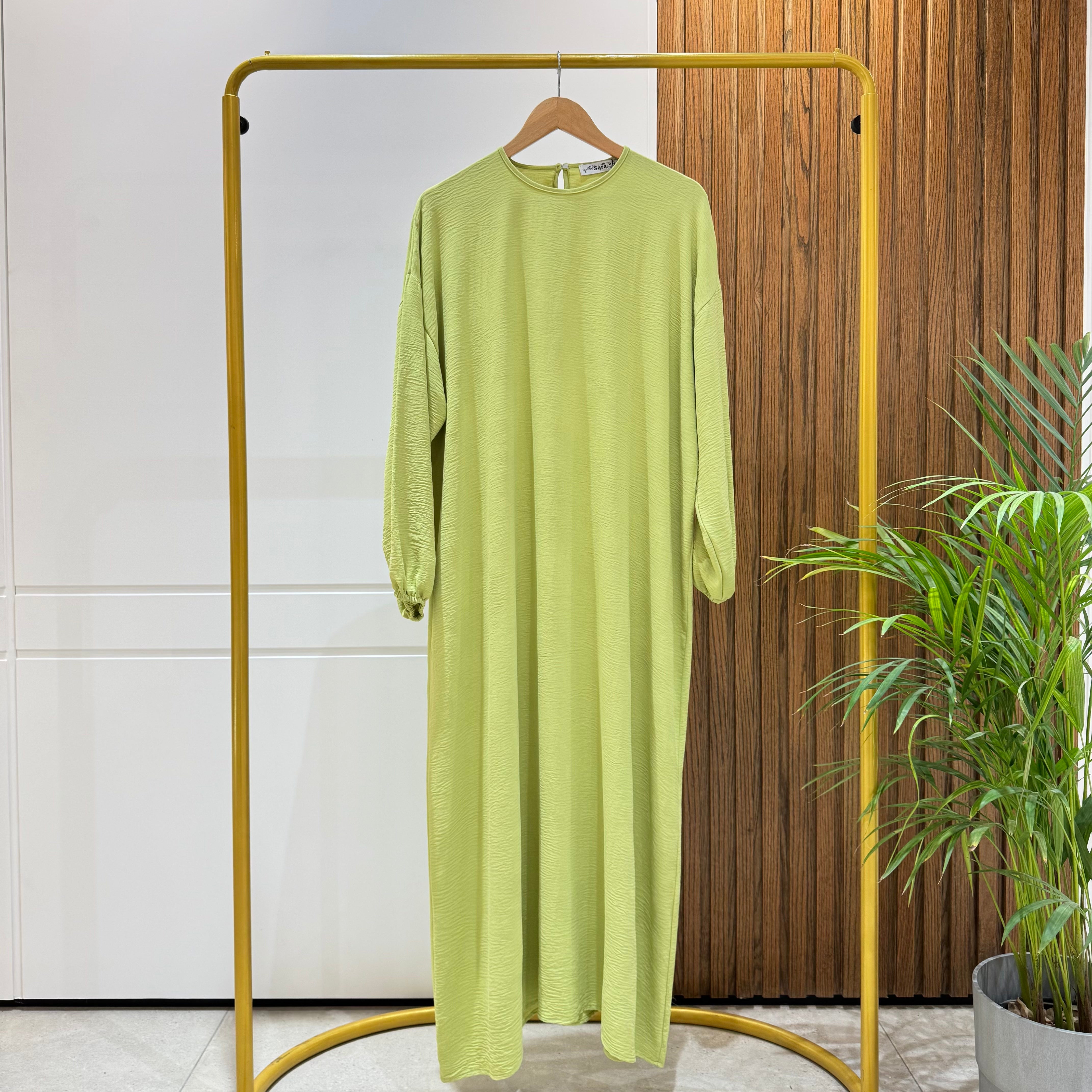 Abaya (Girls)-Cotton Viscose-Kiwi