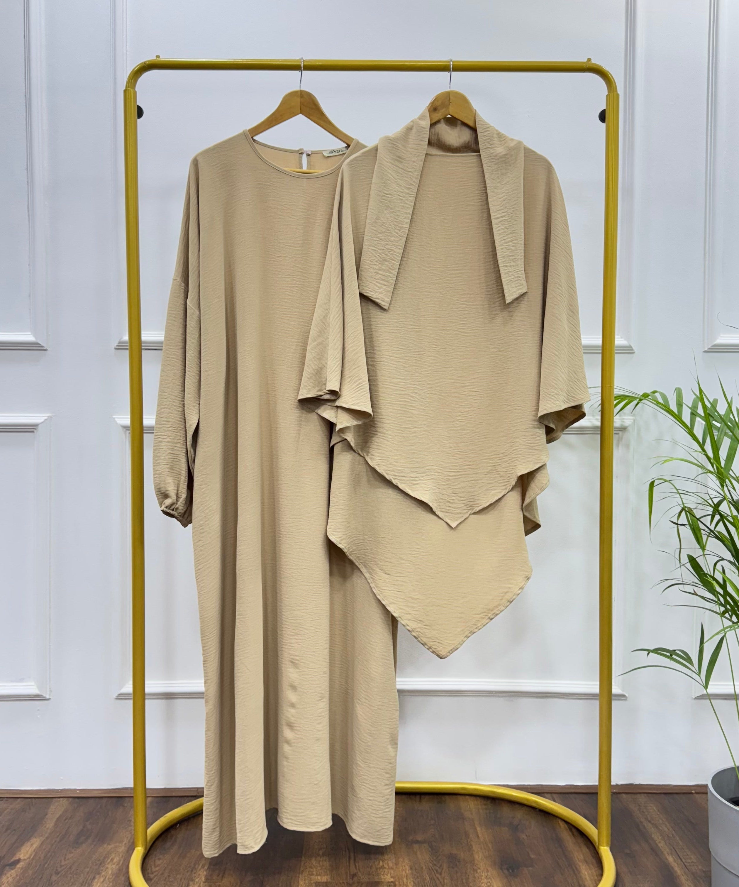 Abaya-Cotton Viscose-Beige