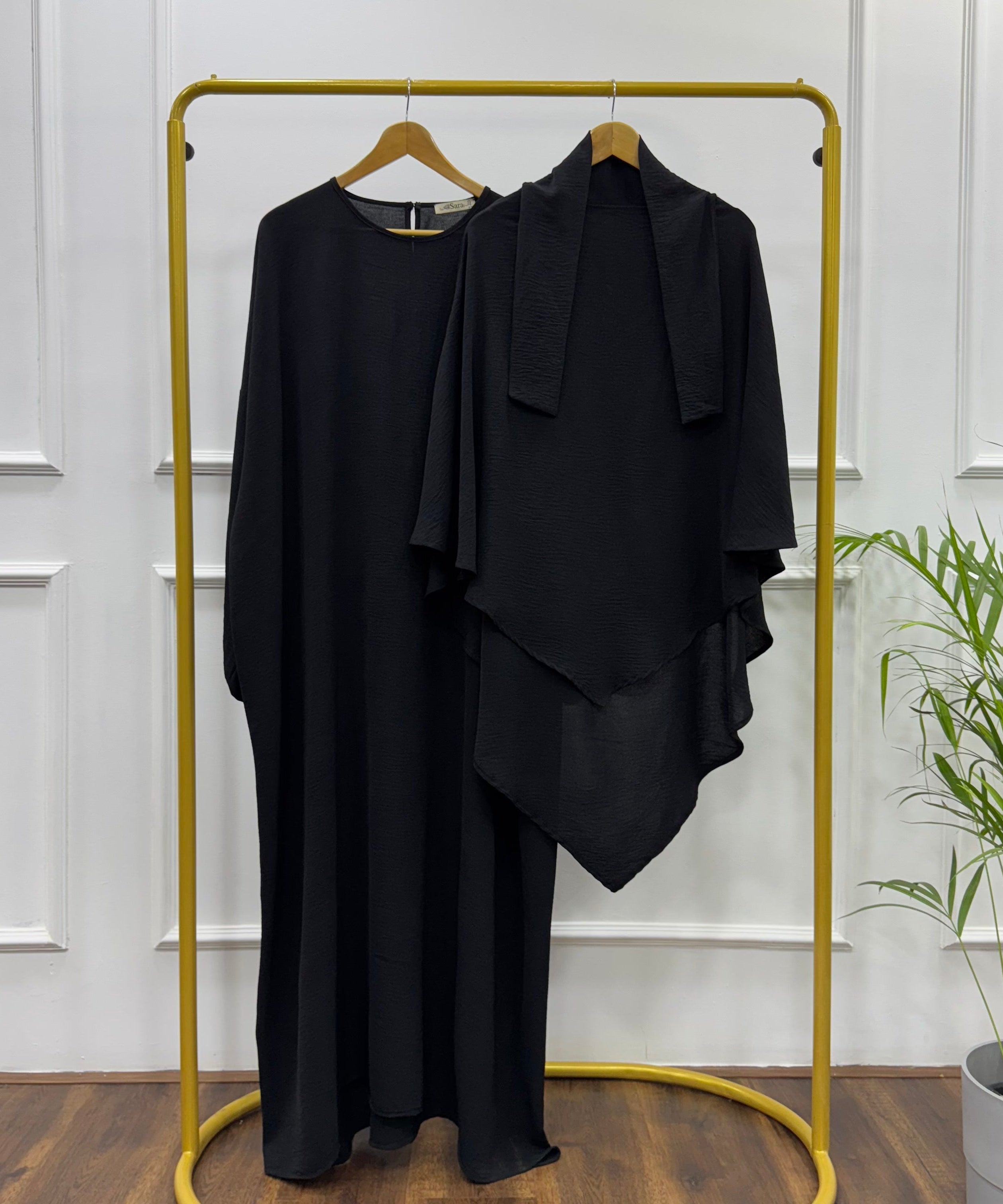 French Khimar-Cotton Viscose-Black