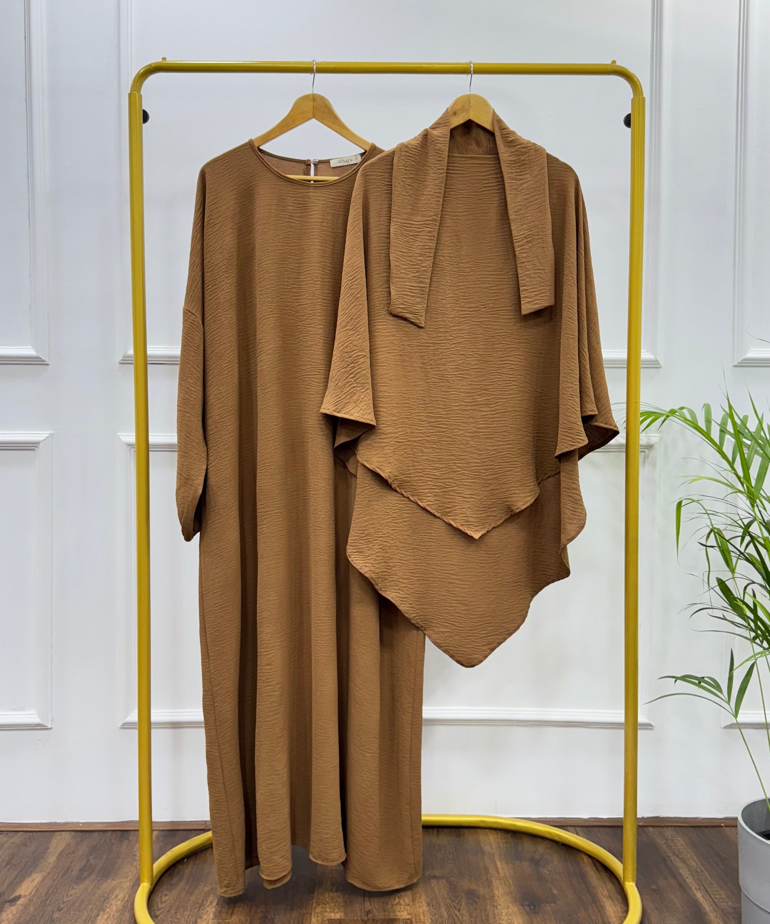 Abaya-Cotton Viscose-Brown