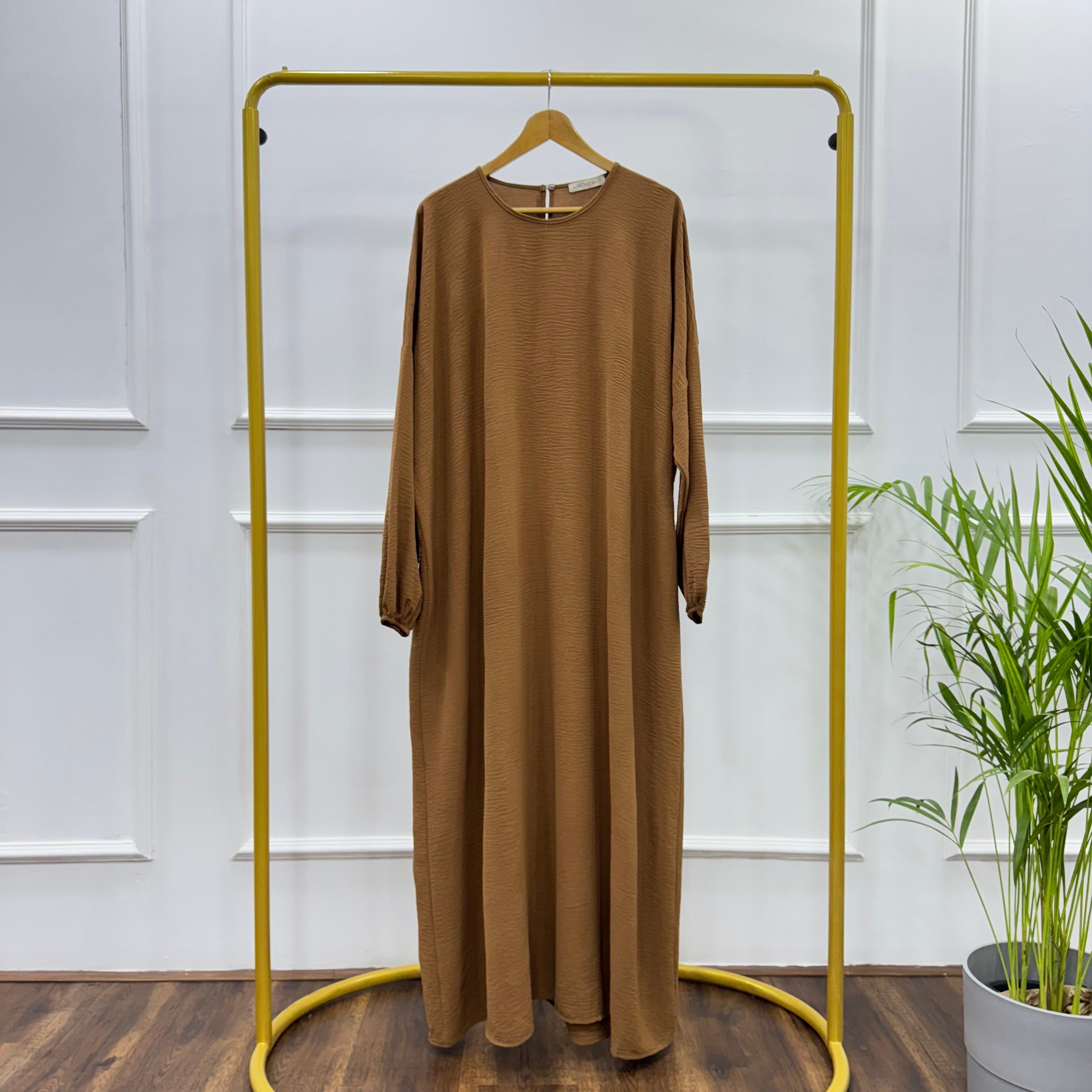 Abaya-Cotton Viscose-Brown
