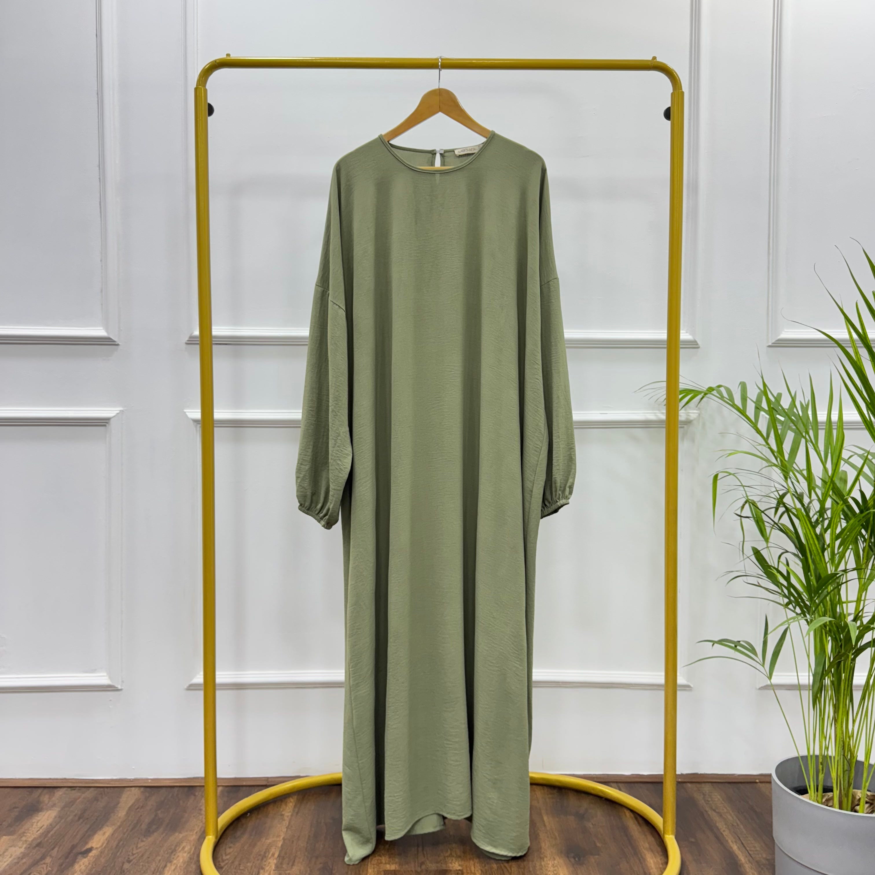 Abaya-Cotton Viscose-Olive