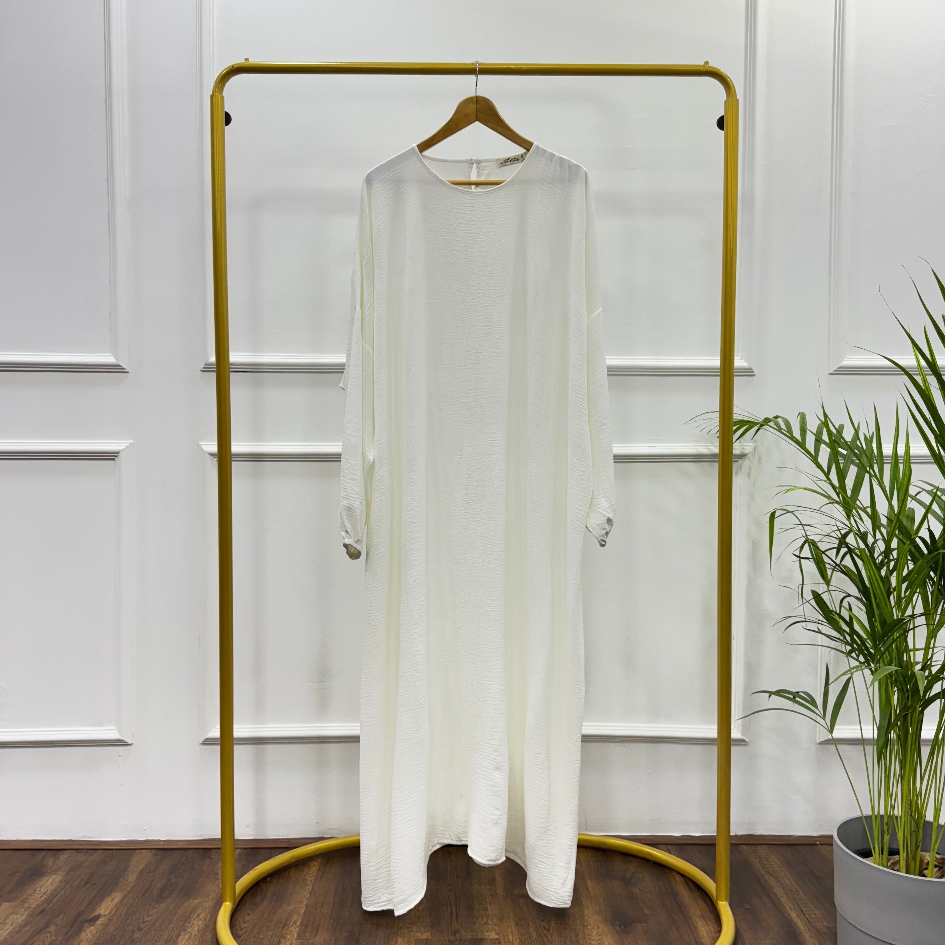 Abaya-Cotton Viscose-Of White