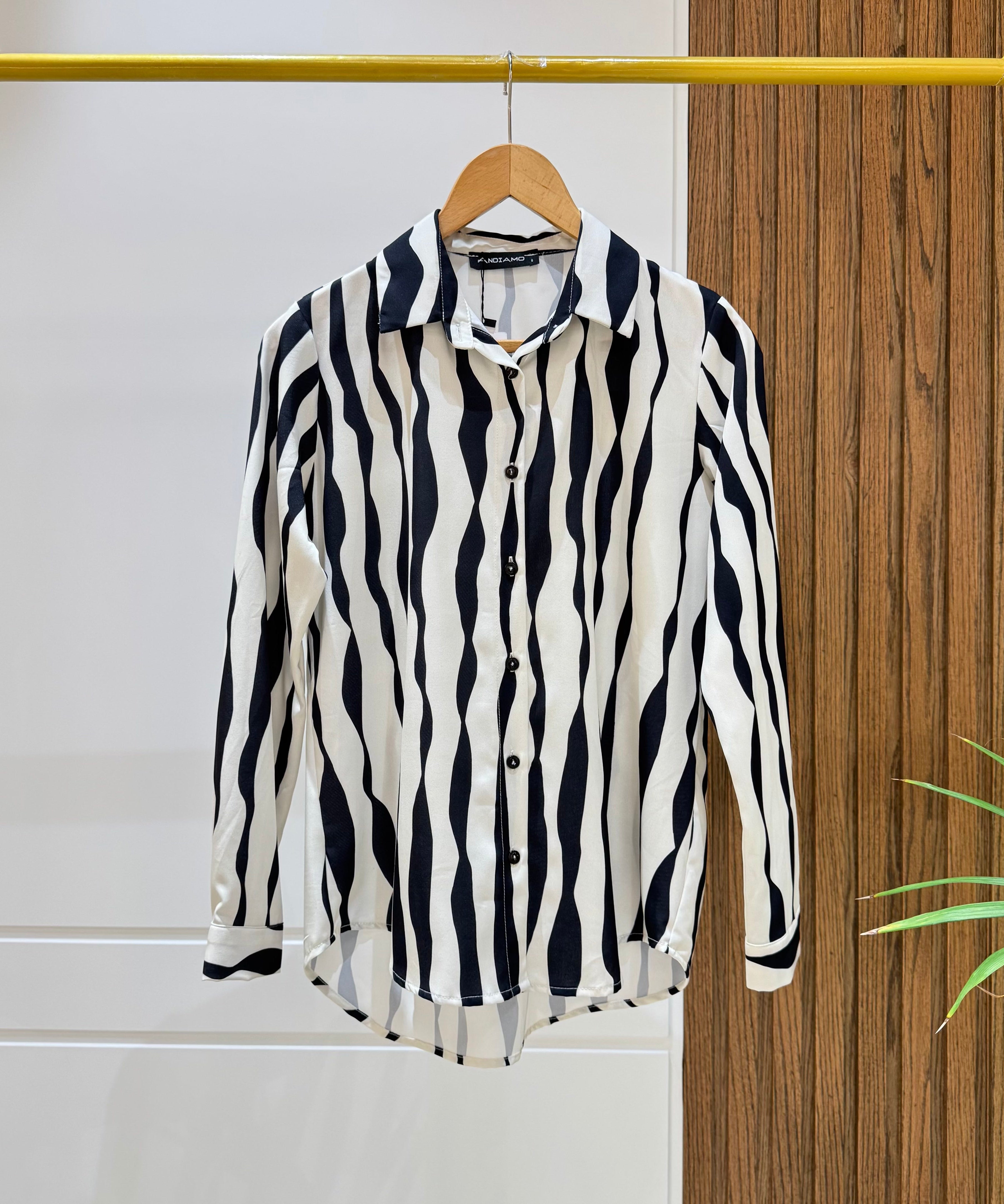 Shirt-Chiffon crepe-Black