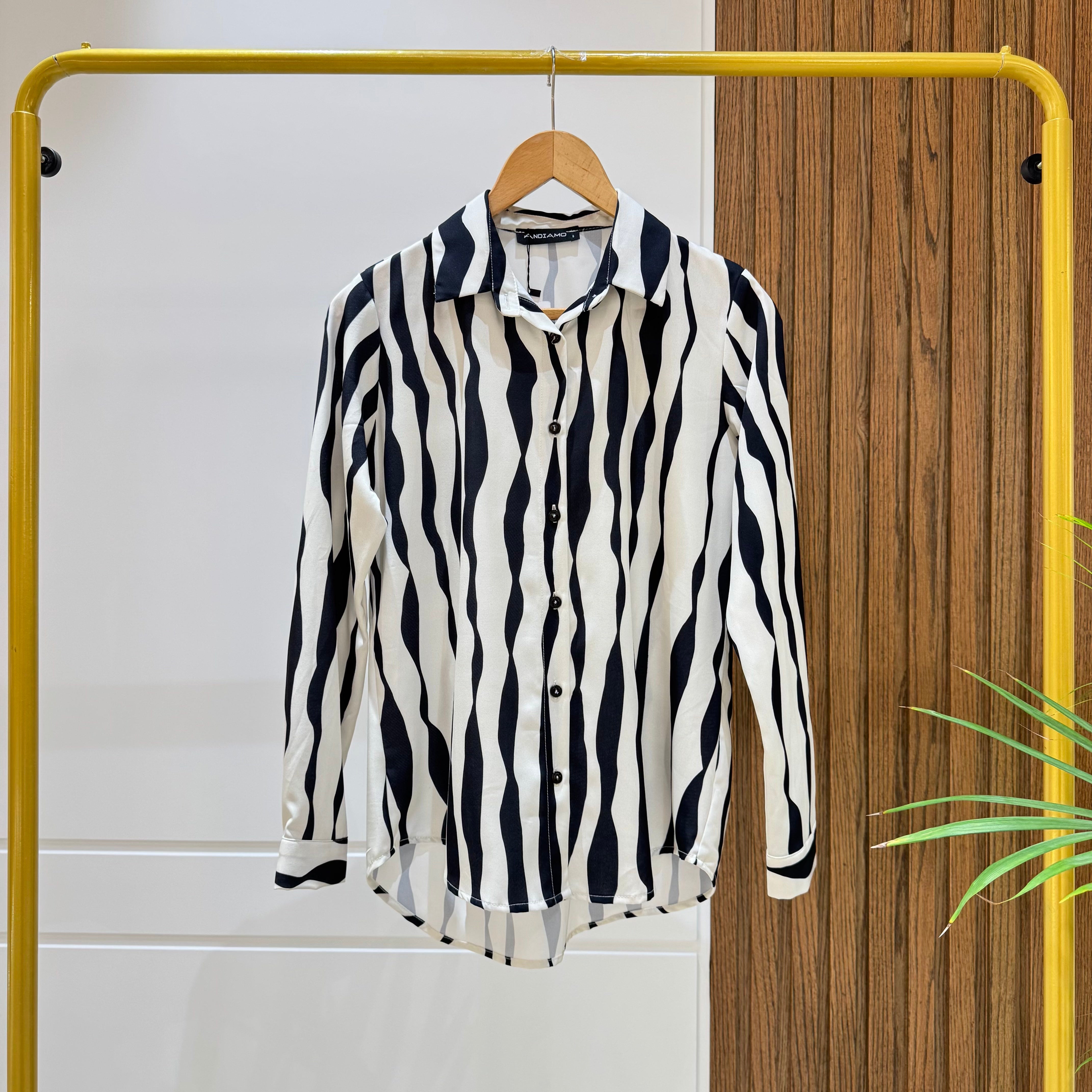 Shirt-Chiffon crepe-Black