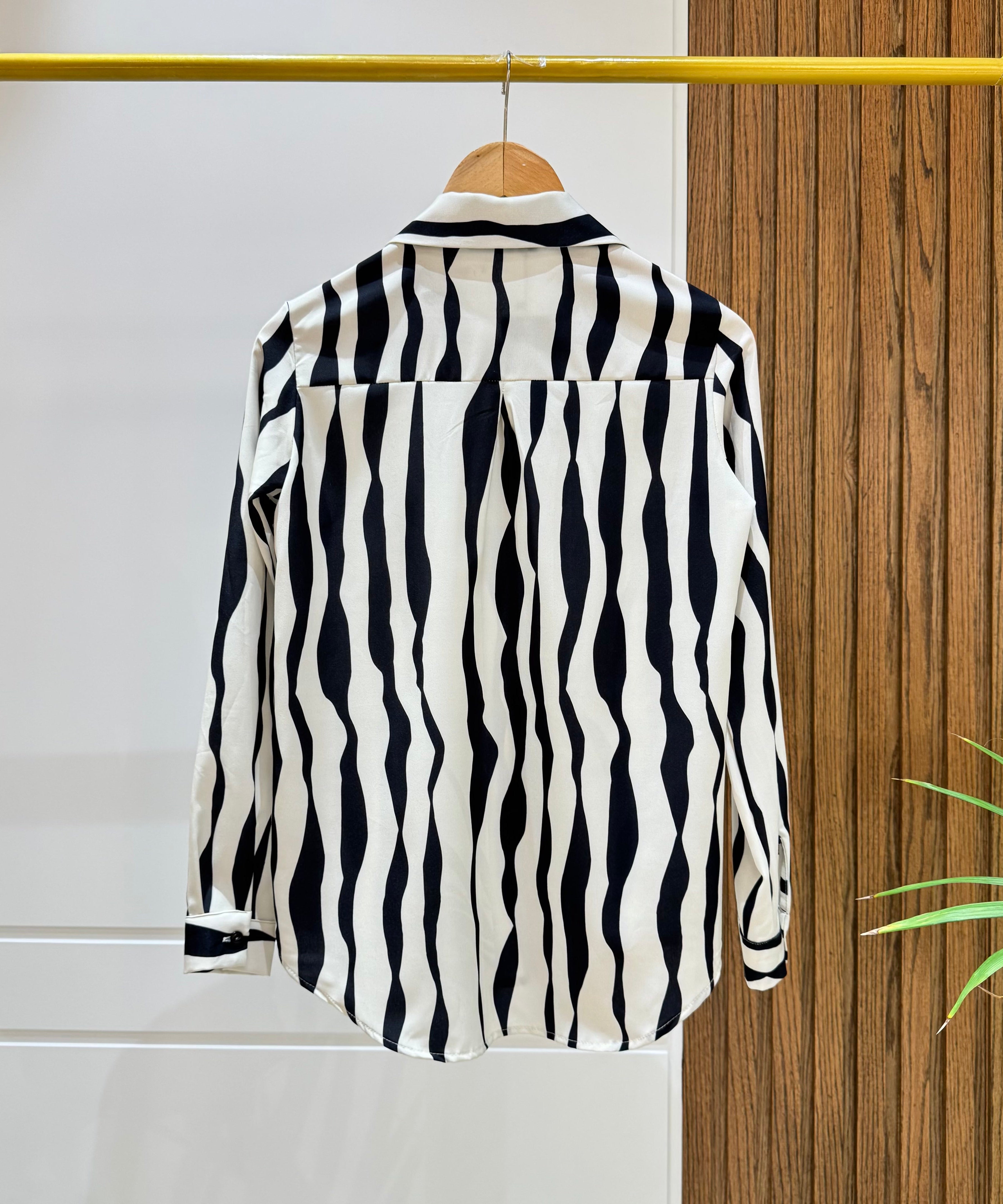 Shirt-Chiffon crepe-Black