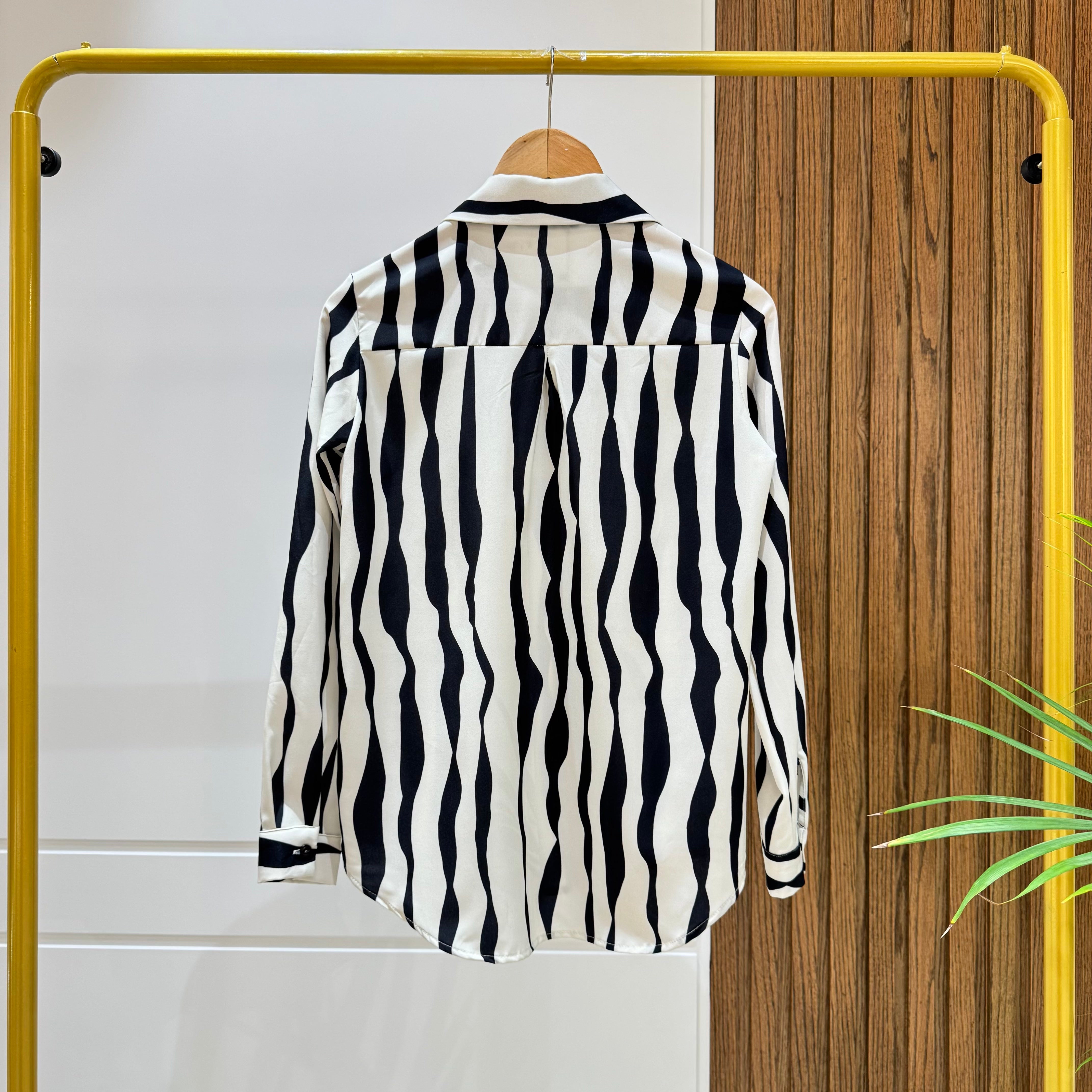 Shirt-Chiffon crepe-Black