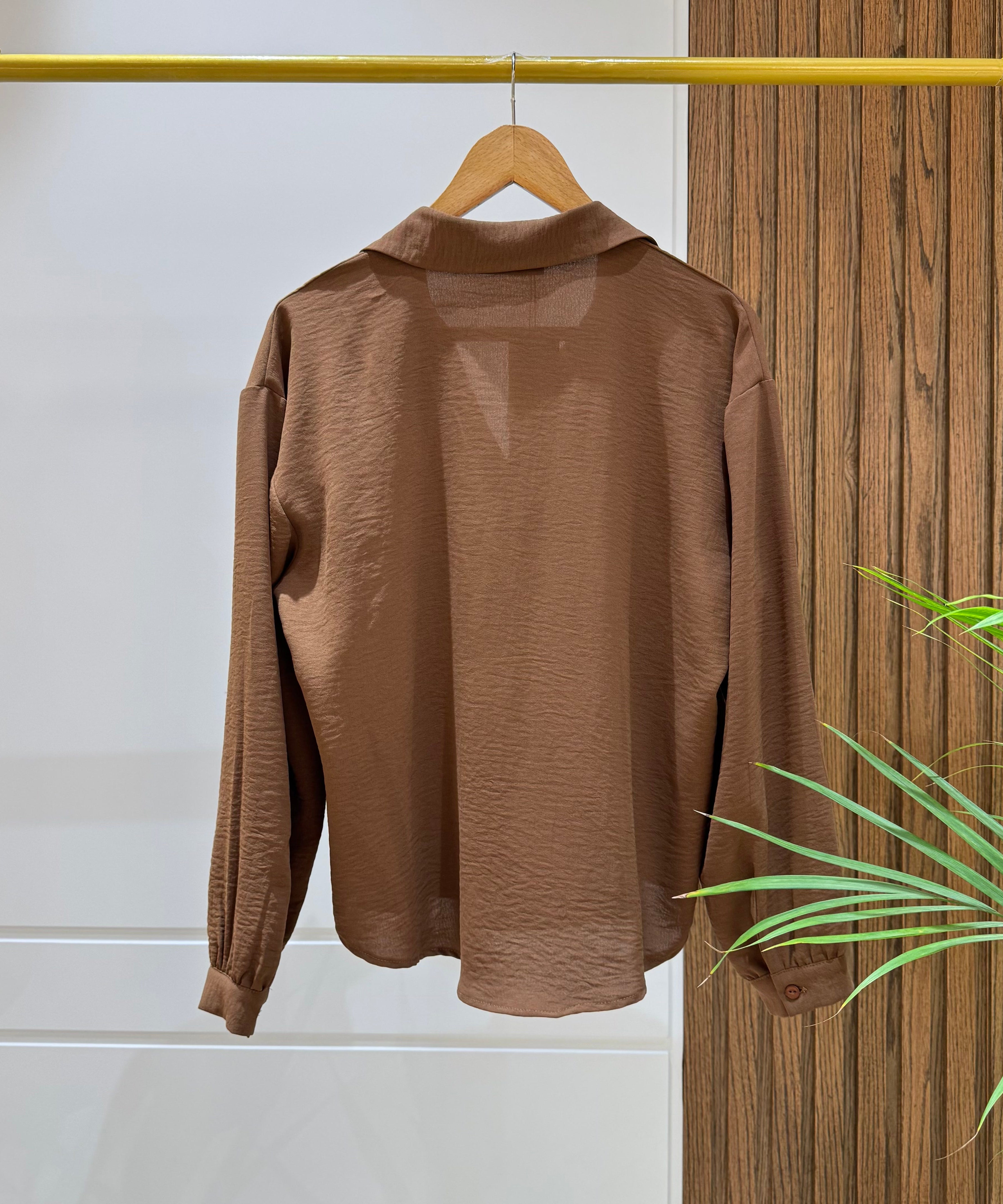 Blouse-Cotton Viscose-BROWN