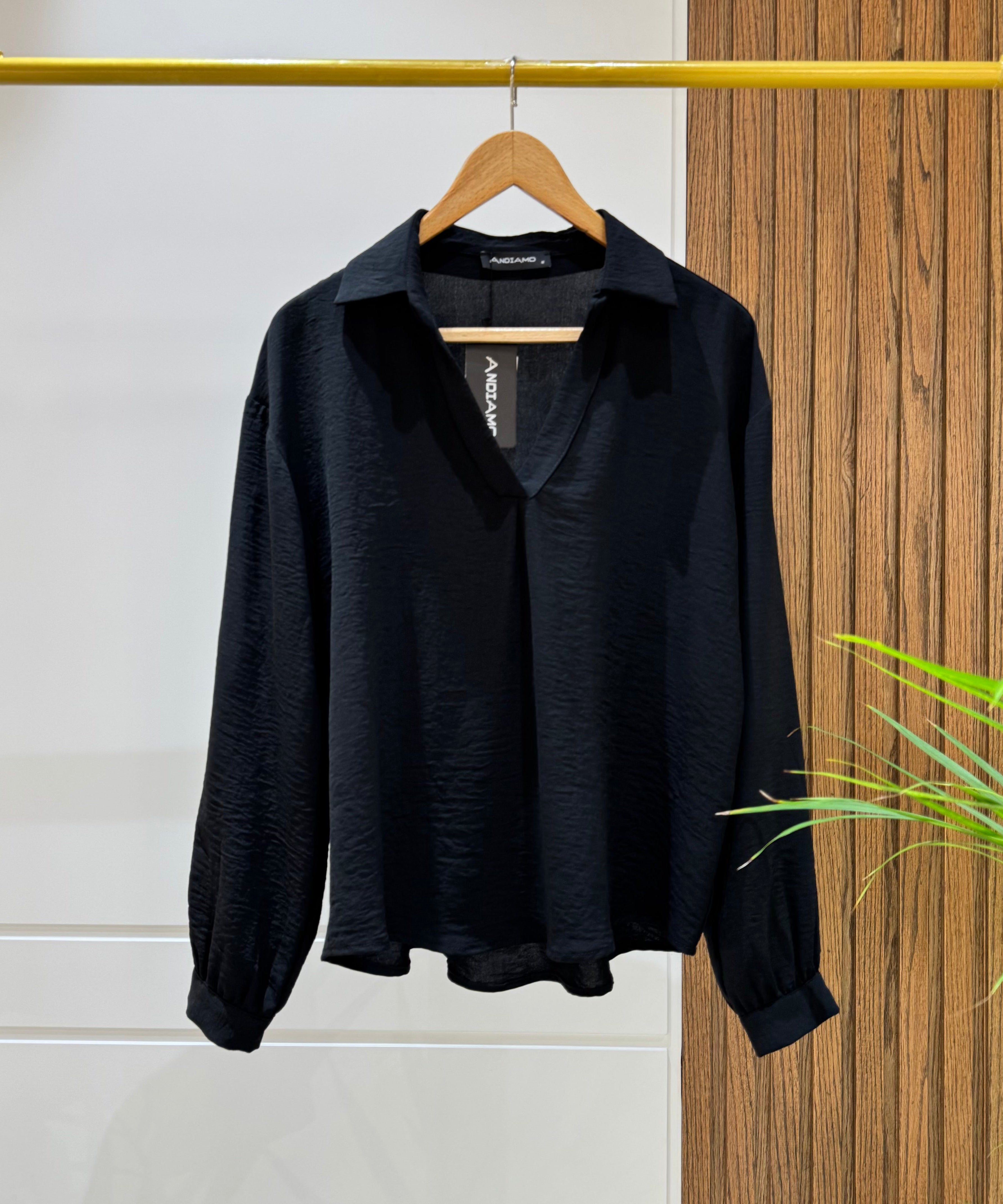 Blouse-Cotton Viscose-BLACK