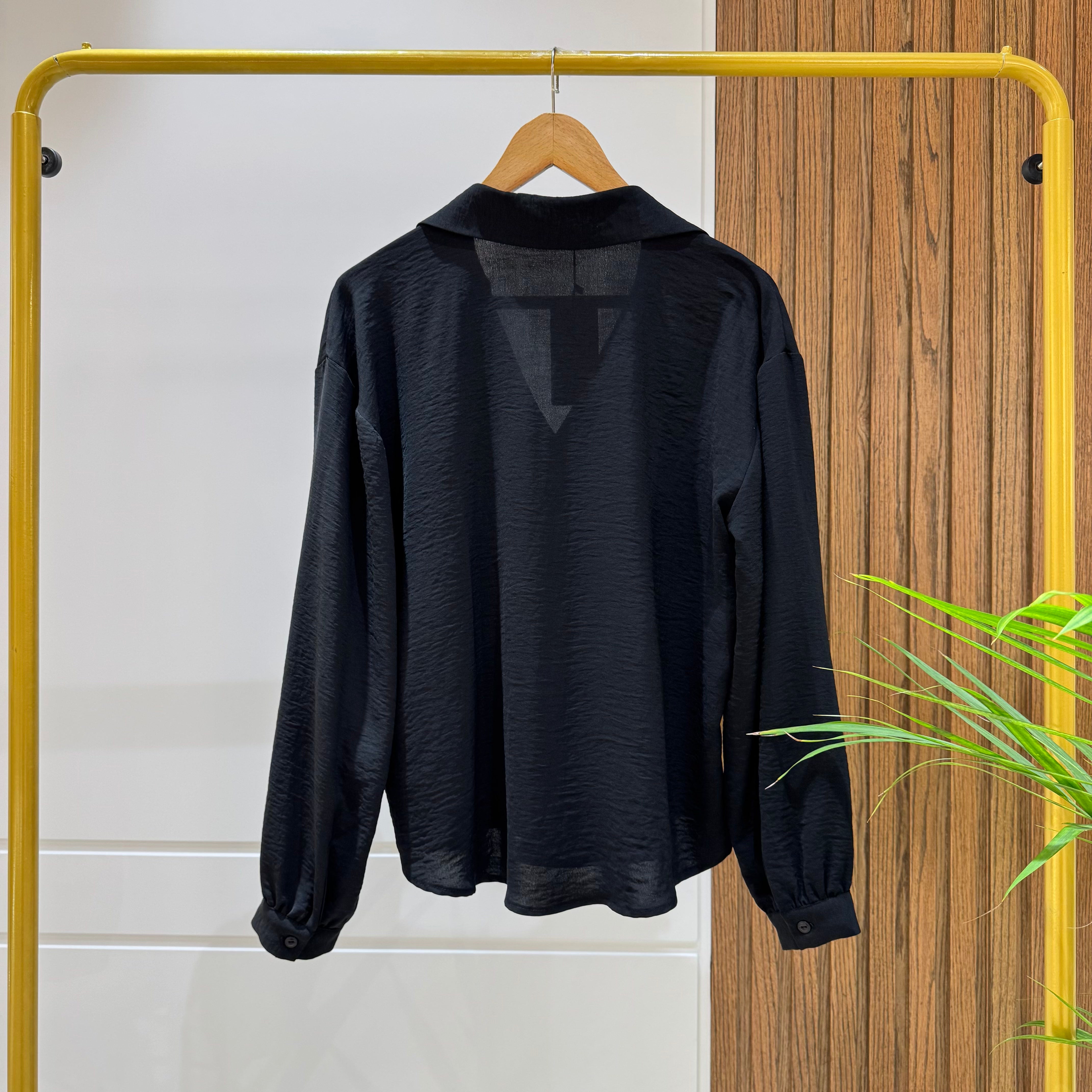 Blouse-Cotton Viscose-BLACK