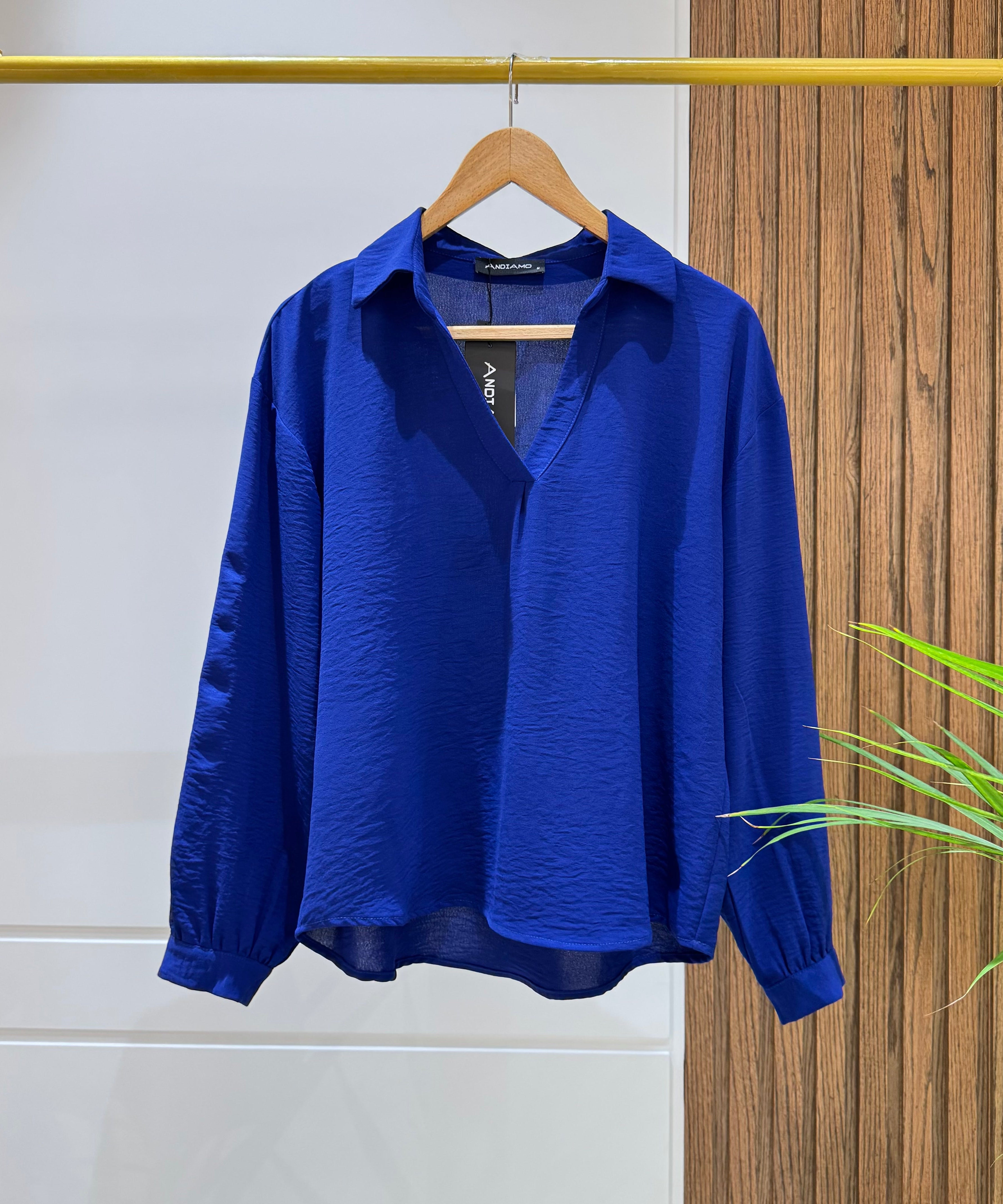 Blouse-Cotton Viscose-BLUE