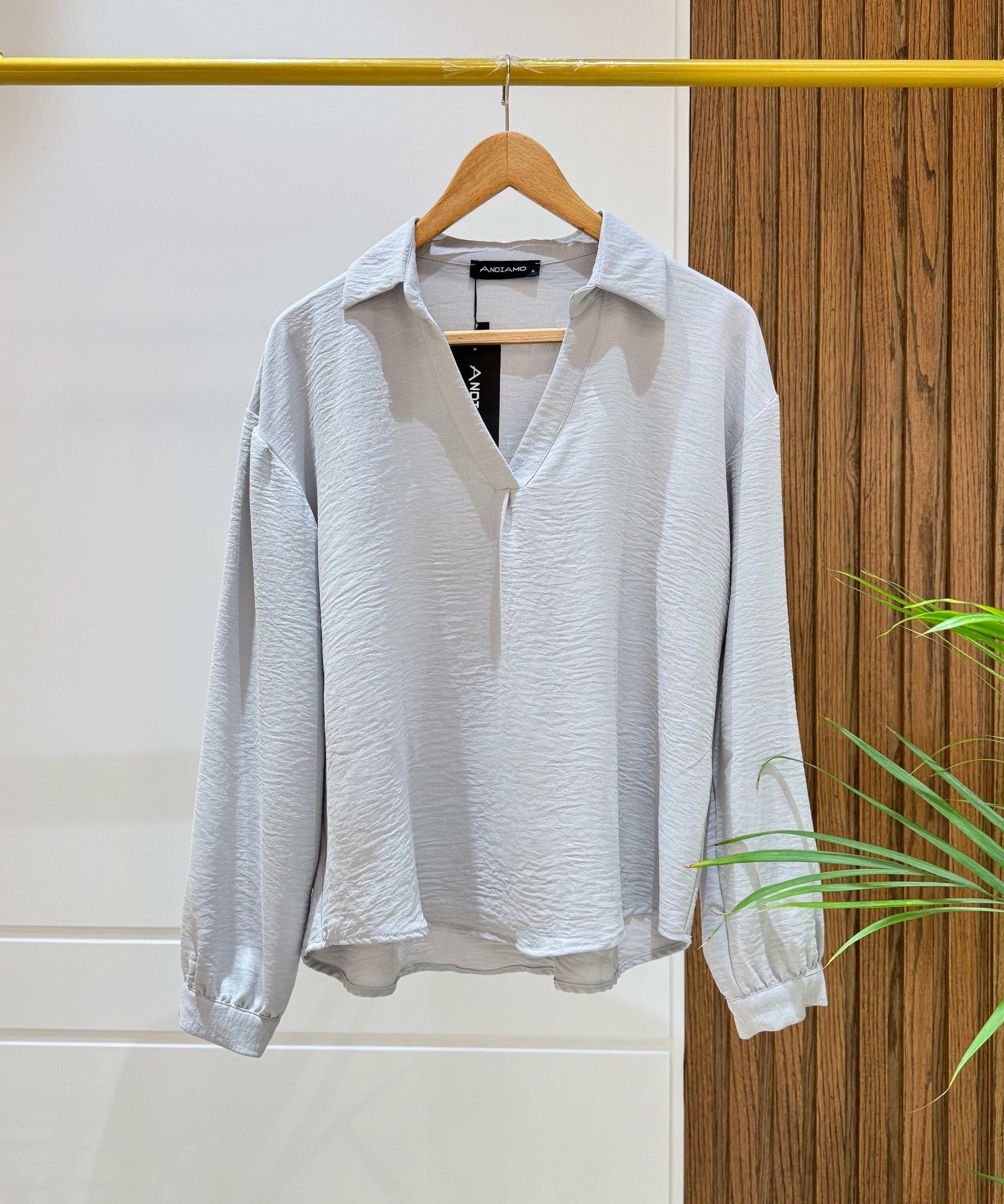 Blouse-Cotton Viscose-GRAY