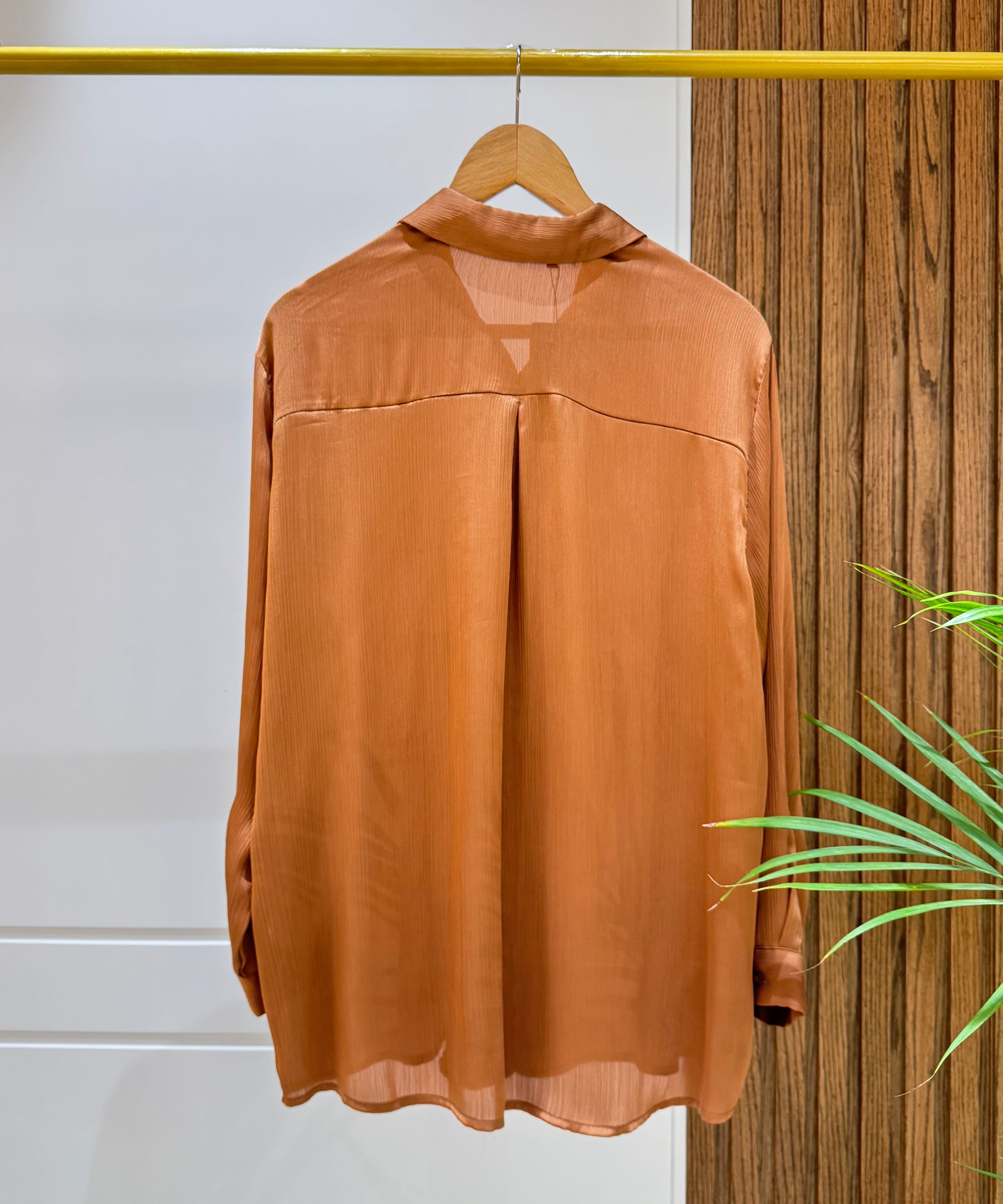 Shirt-satin-BROWN