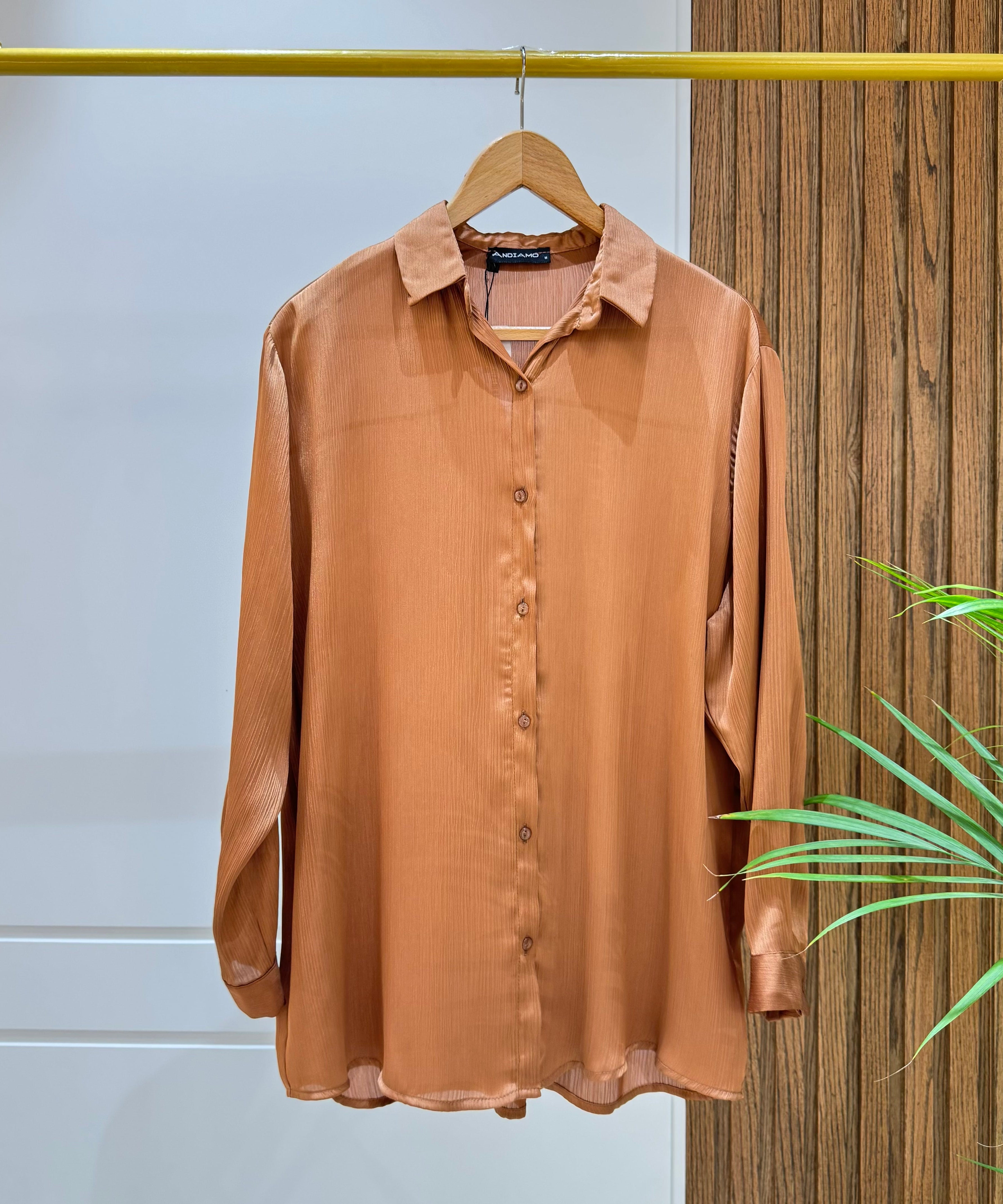 Shirt-satin-BROWN