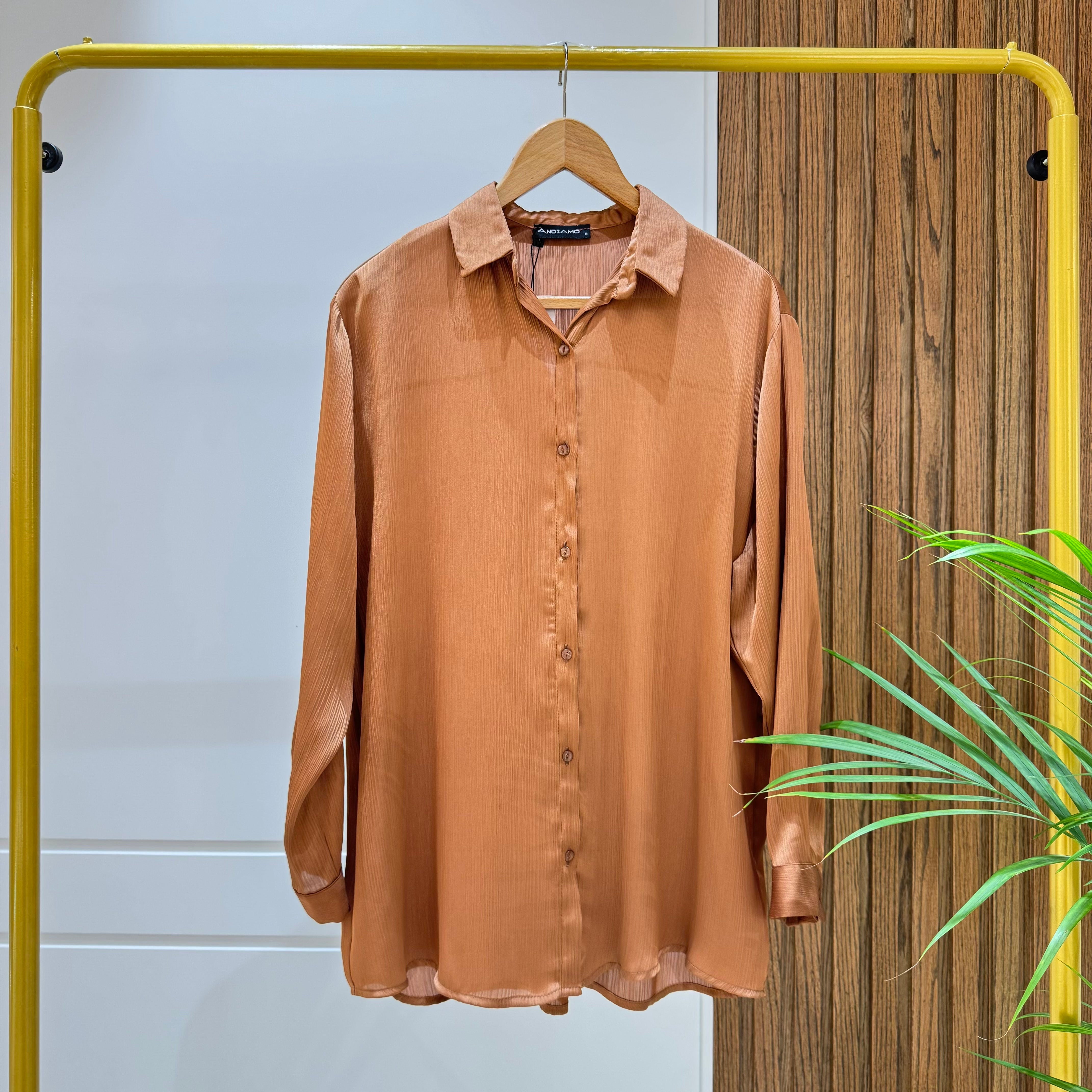 Shirt-satin-BROWN
