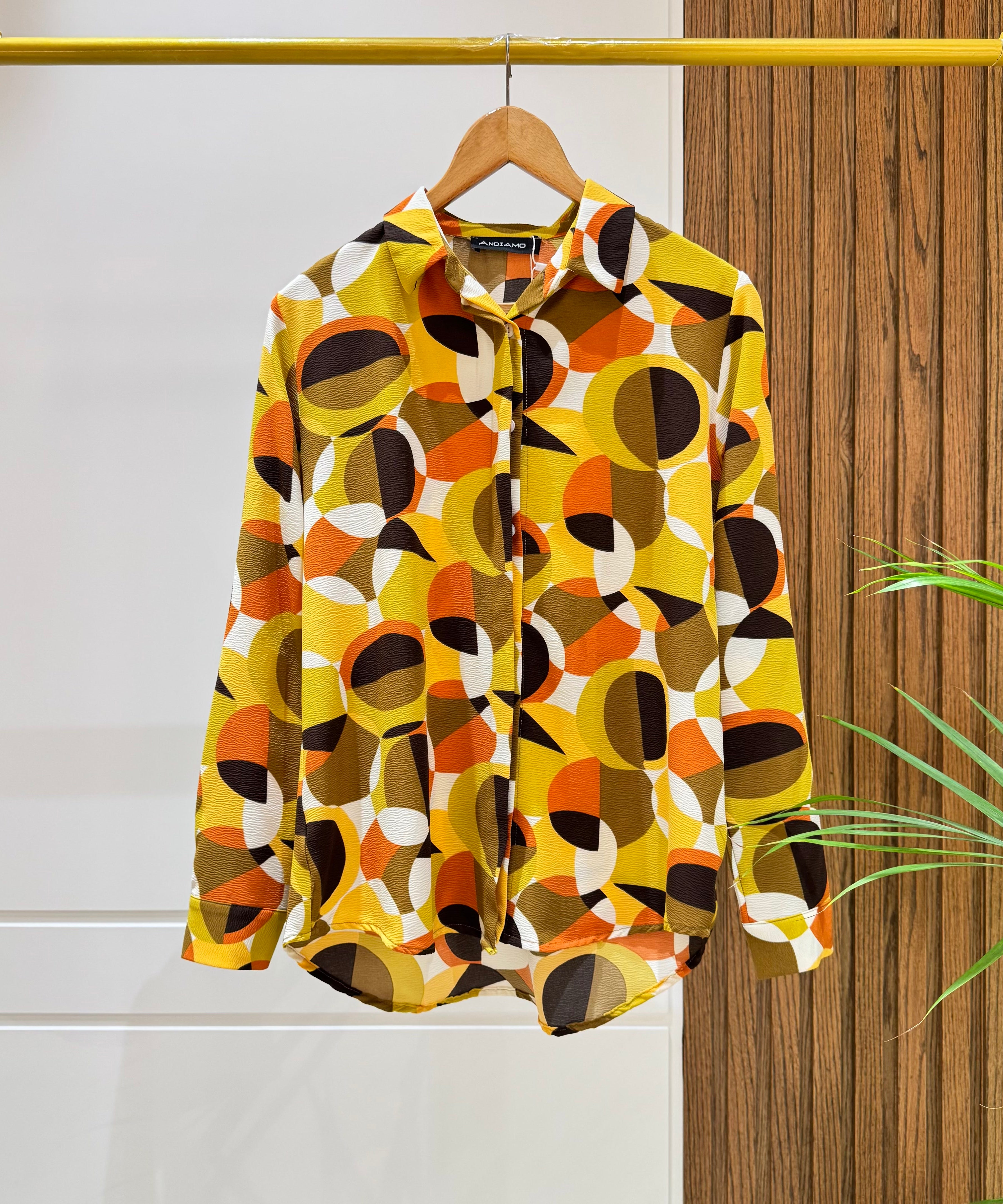 Shirt-Chiffon Crepe-MUSTARD