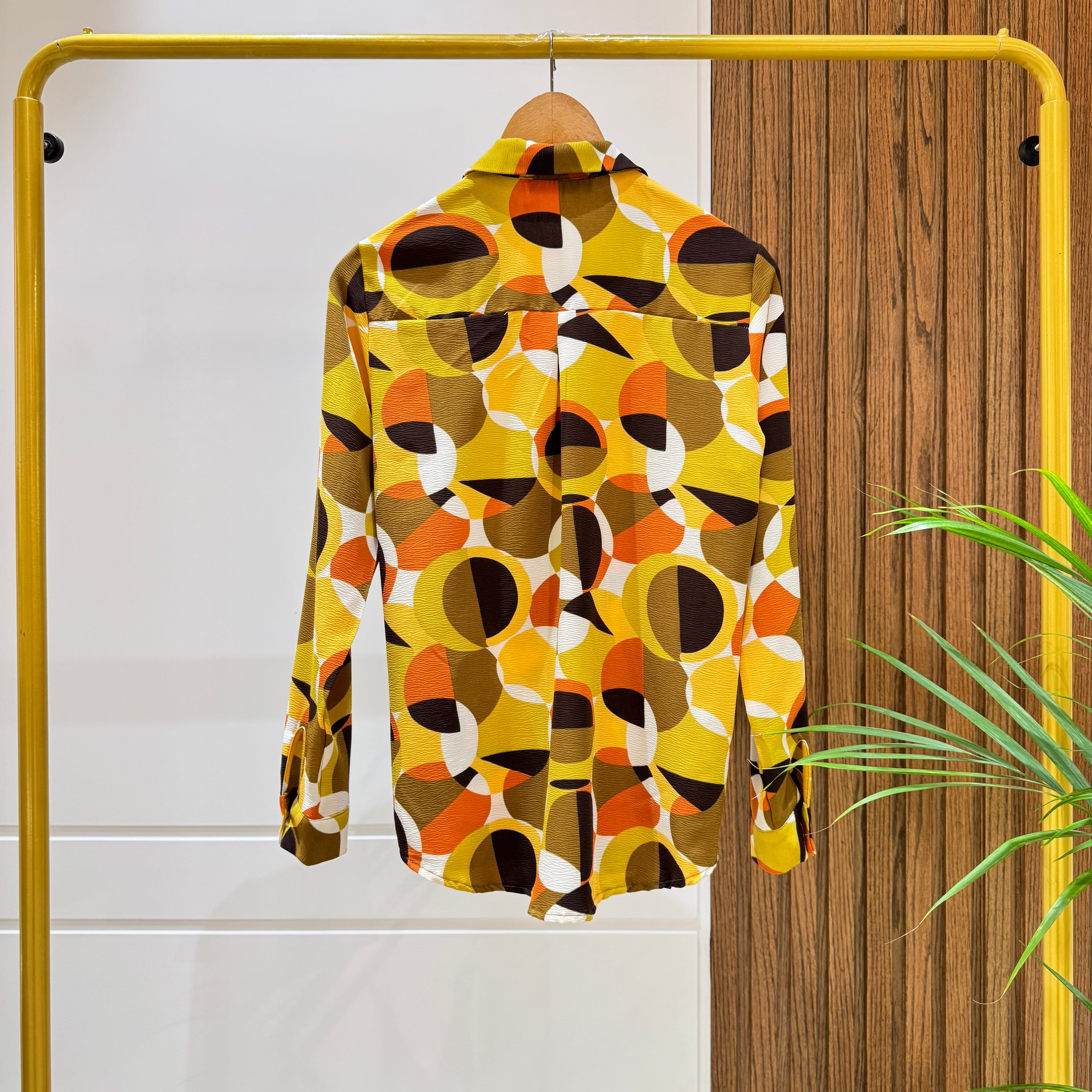 Shirt-Chiffon Crepe-MUSTARD