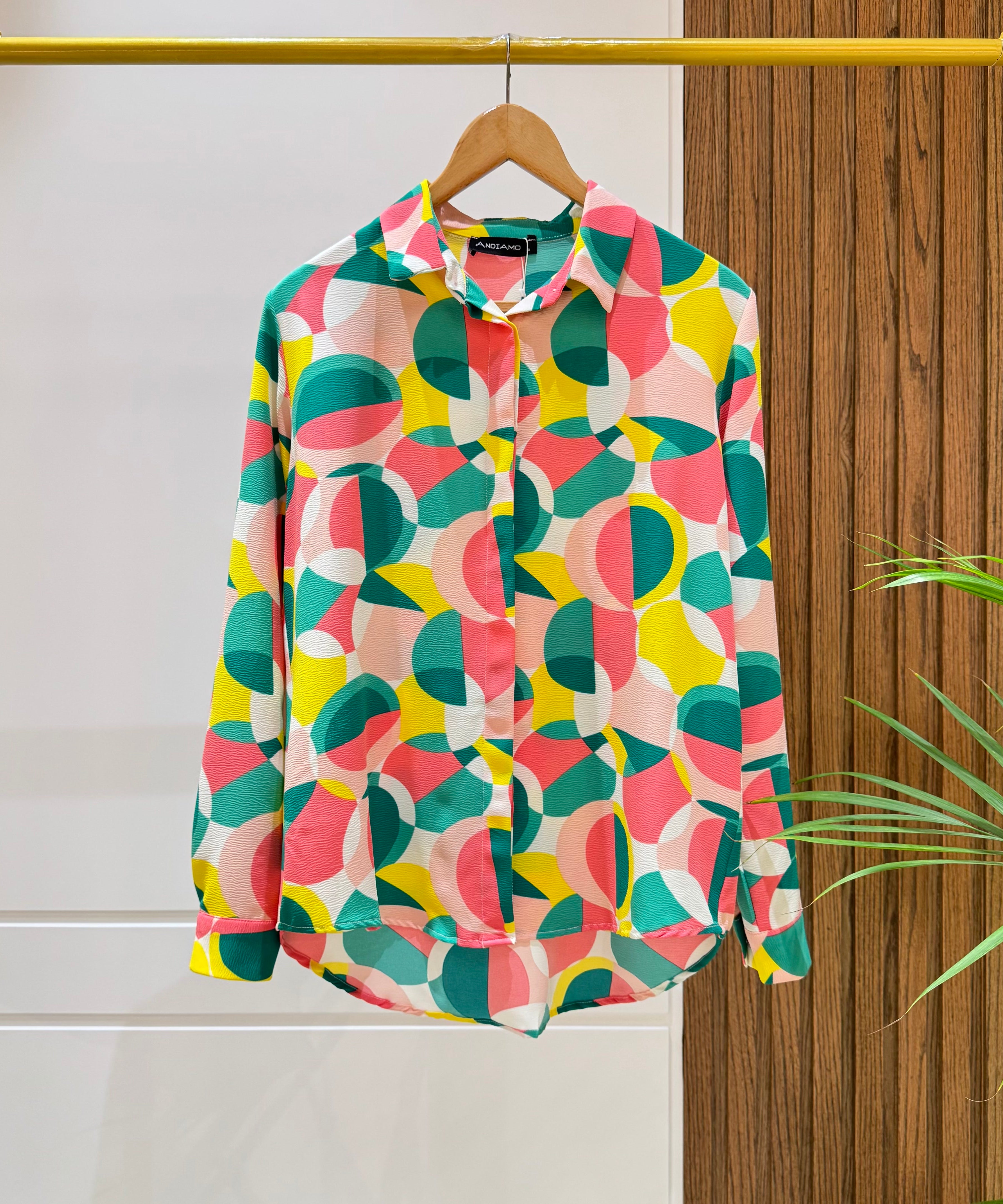 Shirt-Chiffon Crepe-GREEN