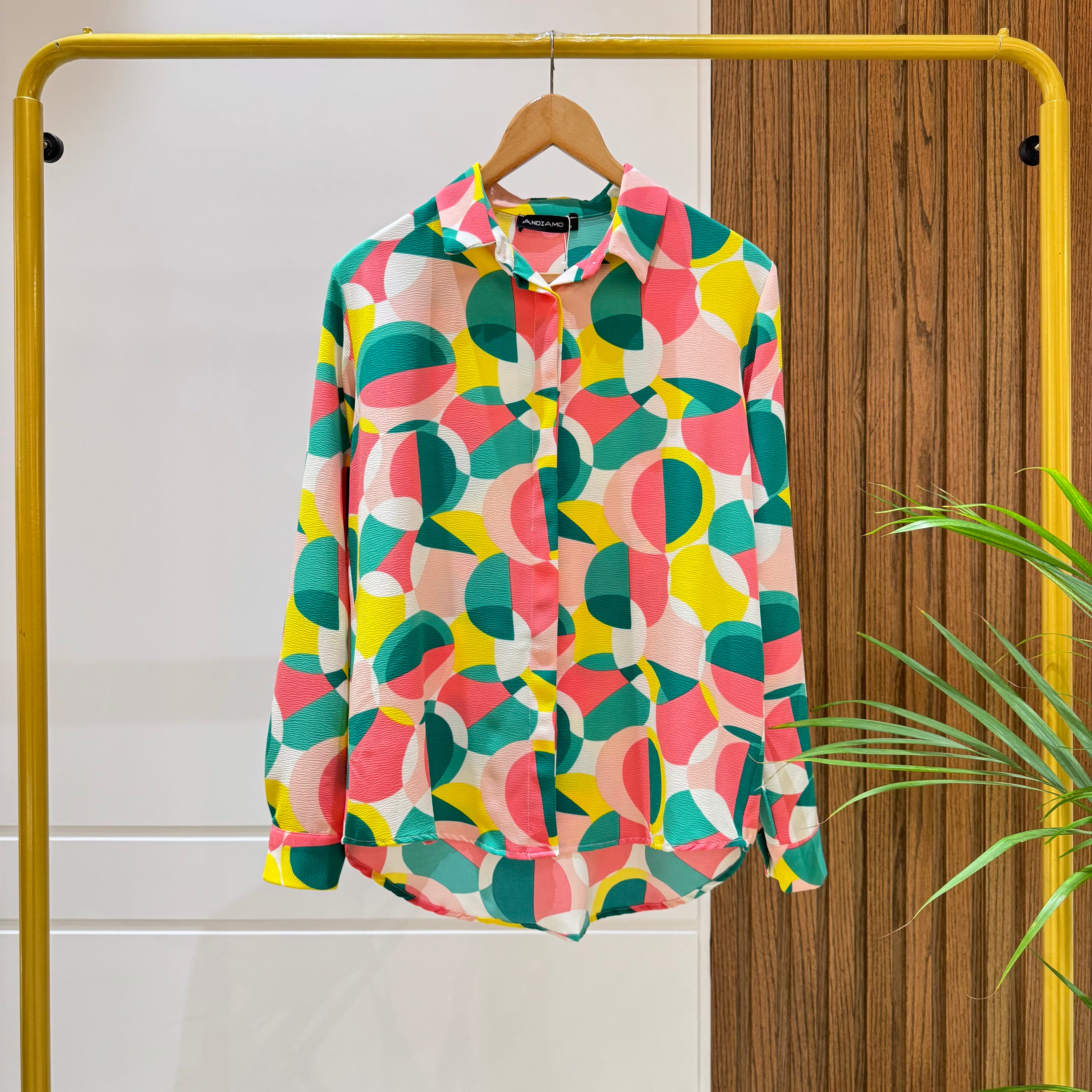 Shirt-Chiffon Crepe-GREEN