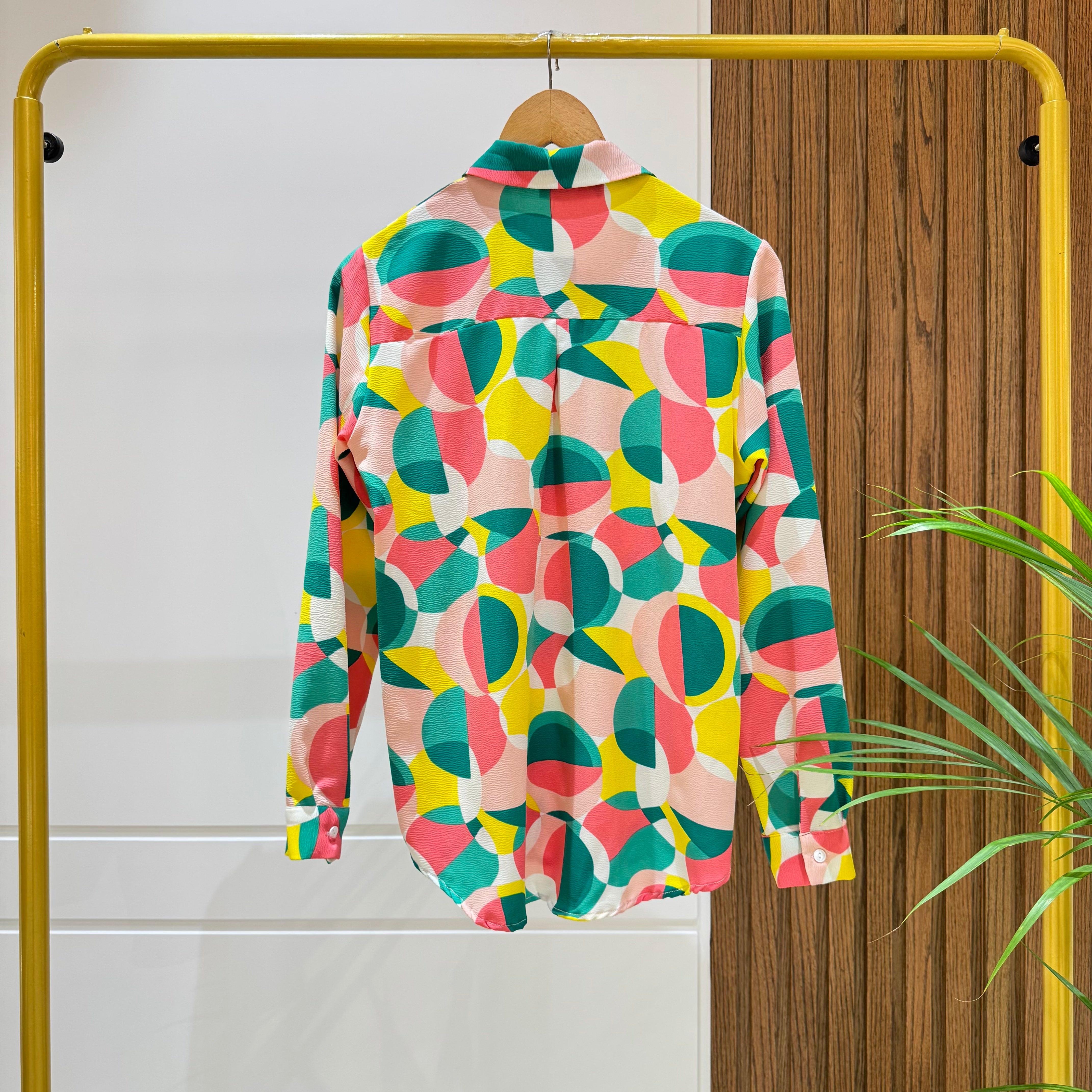 Shirt-Chiffon Crepe-GREEN