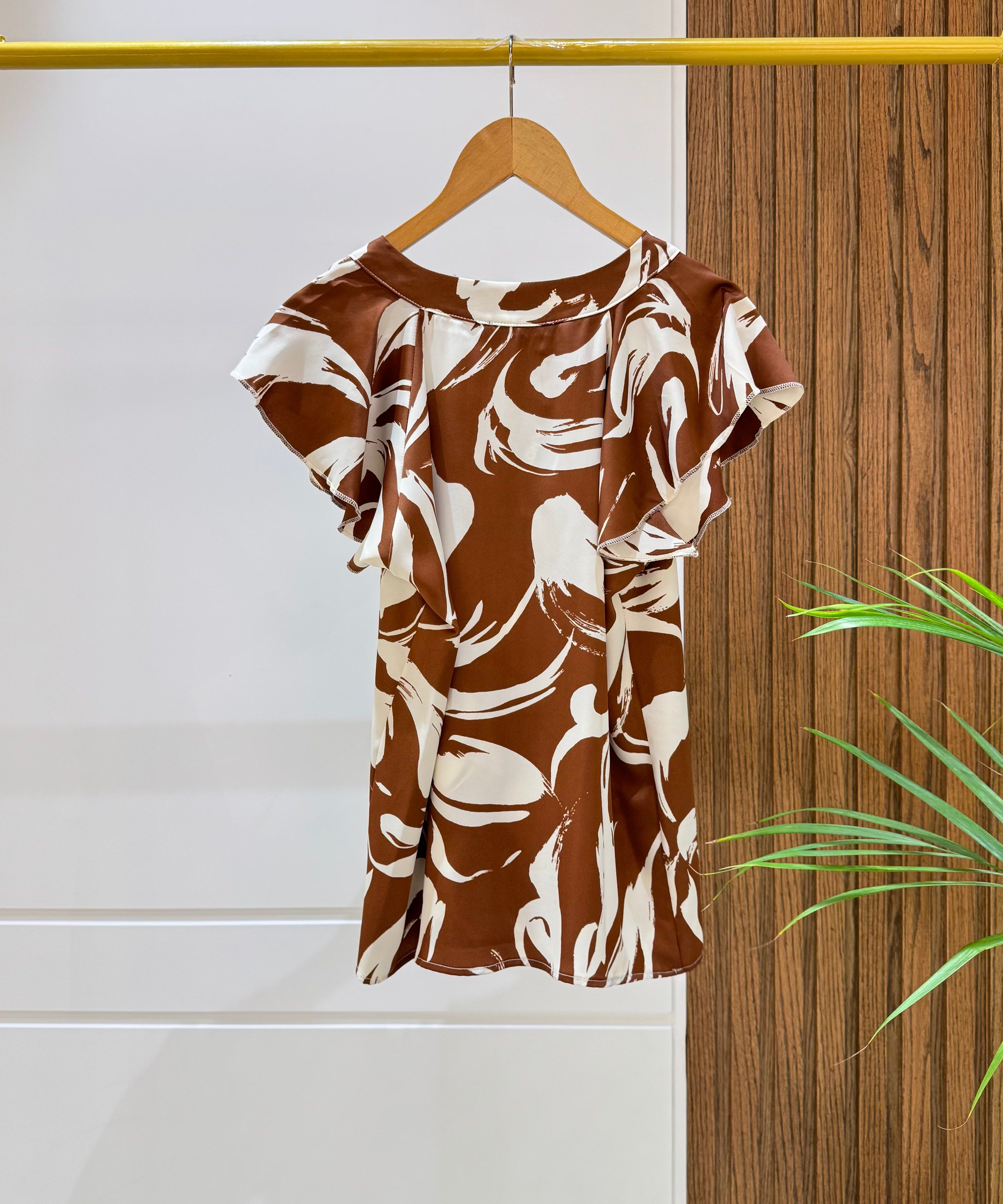 Blouse-Satin-BROWN