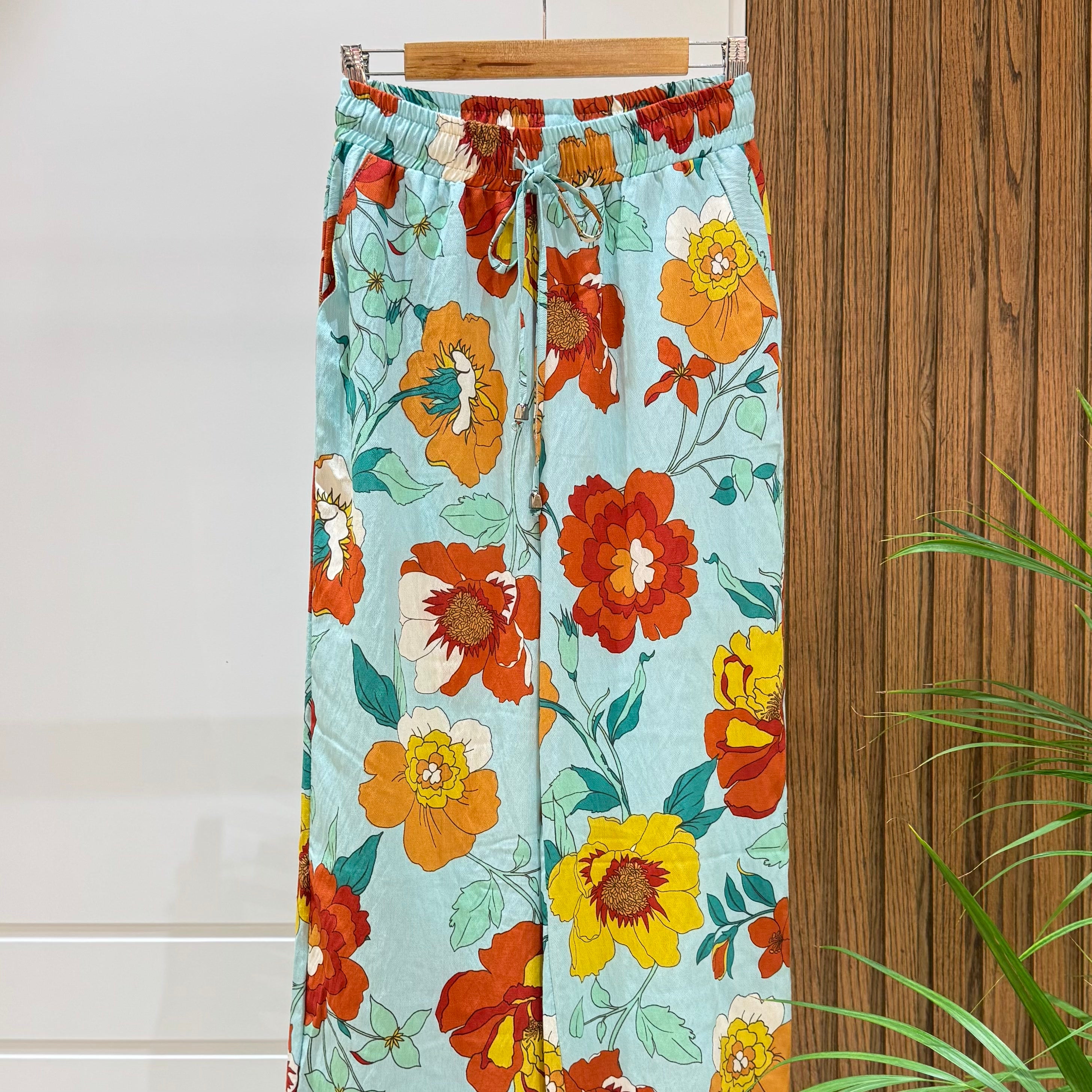 Trousers-Cotton Viscose-MINT