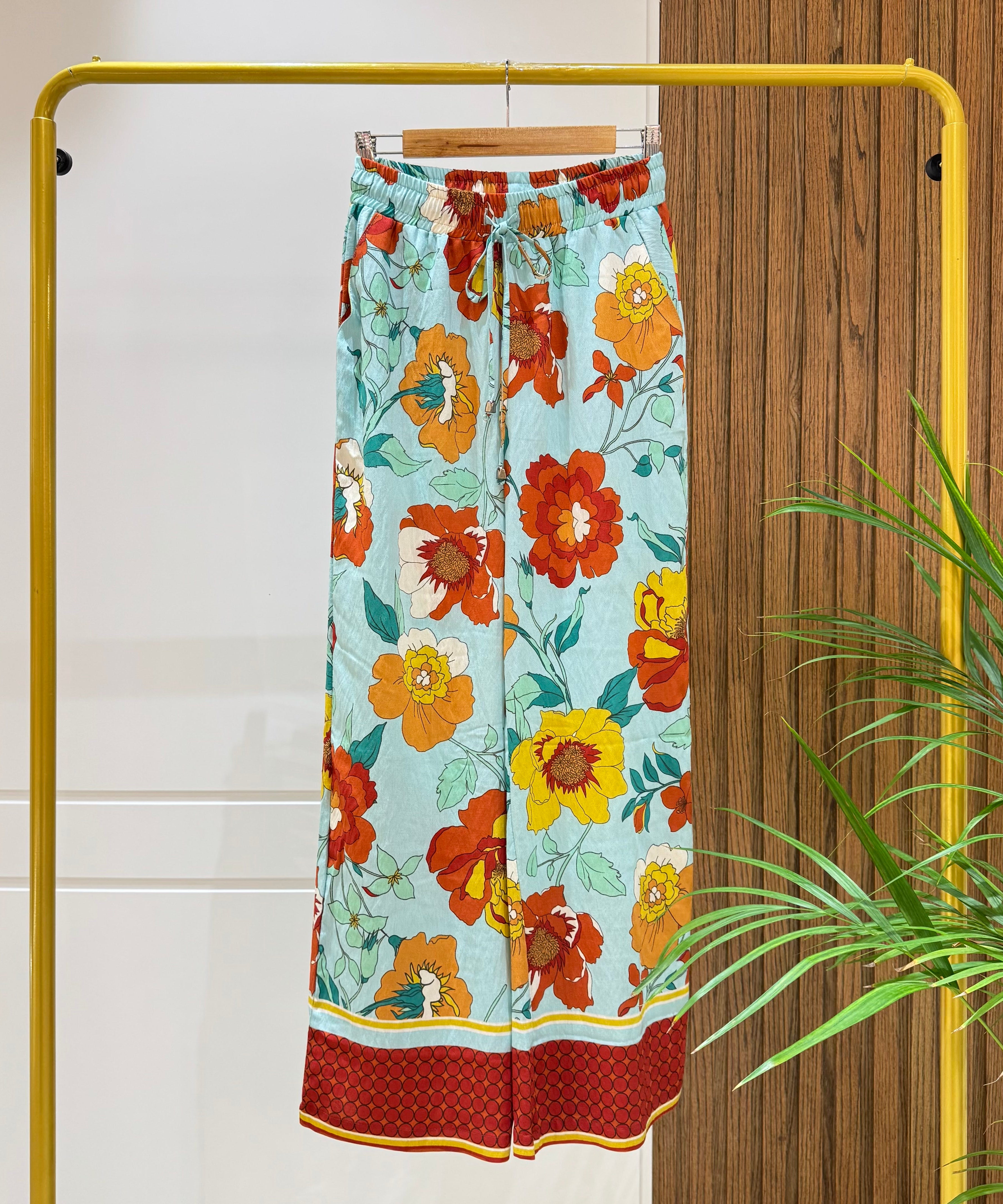 Trousers-Cotton Viscose-MINT